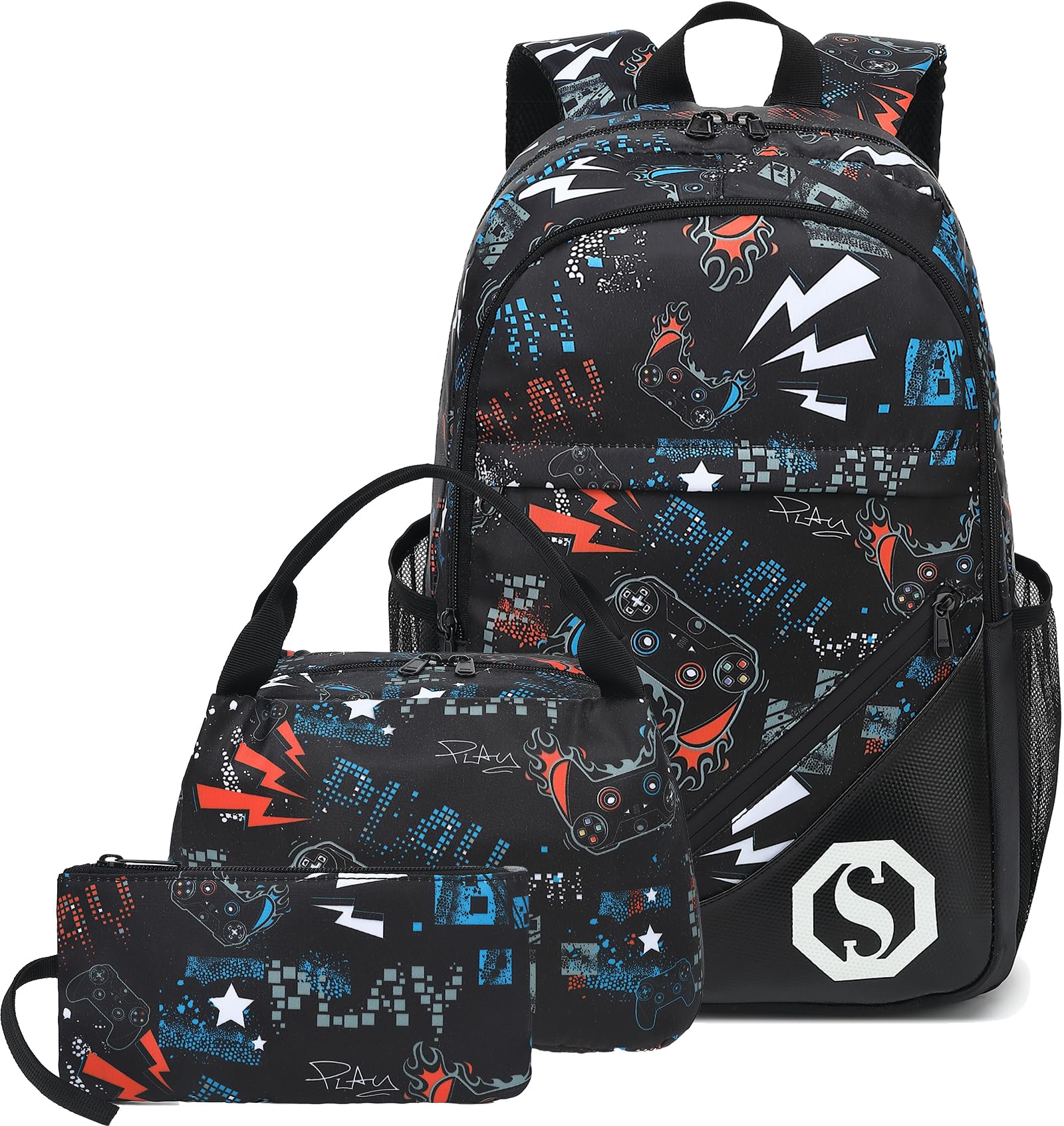 CAMTOP Kids Backpack Set for School - Boys & Girls Bookbag with Lunch Box & Pencil Case - Durable Student Backpack for Elementary, Middle School & College - Perfect for Daily Use, Travel & Outdoor Activities