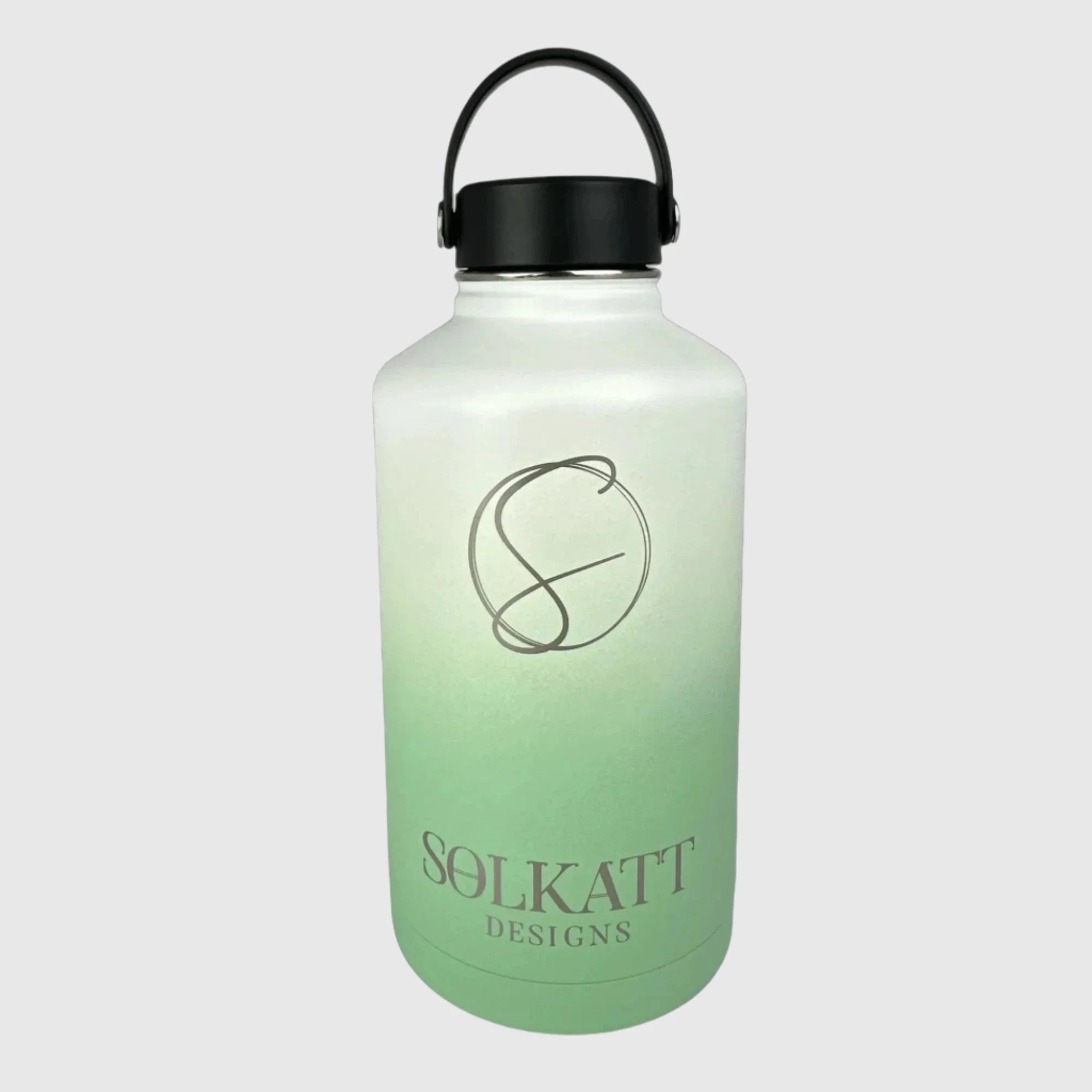 Pastel Green Insulated Stainless Steel Water Bottle 64oz (1.9L) - Leakproof & Sweatproof for Gym, Hiking, Camping & Outdoor Activities
