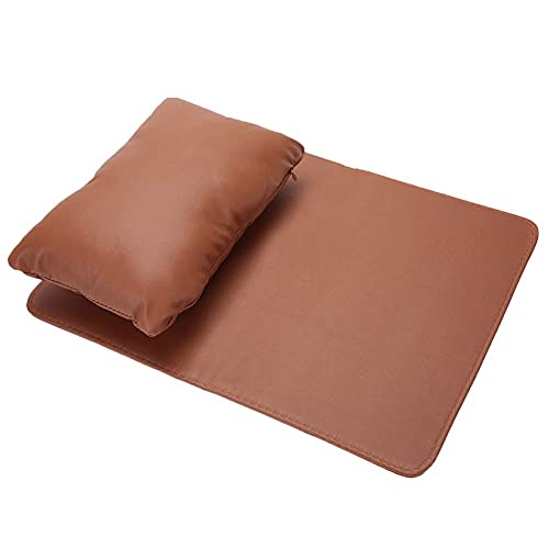 Detachable Nail Art Hand Holder - Soft Washable Sponge Cushion 9.8x5.9x1.9 Inches for Nail Salon & DIY Manicure - Foldable Design for Easy Storage - Perfect for Home Use, Professional Nail Artists & Tattoo Artists (Brown)