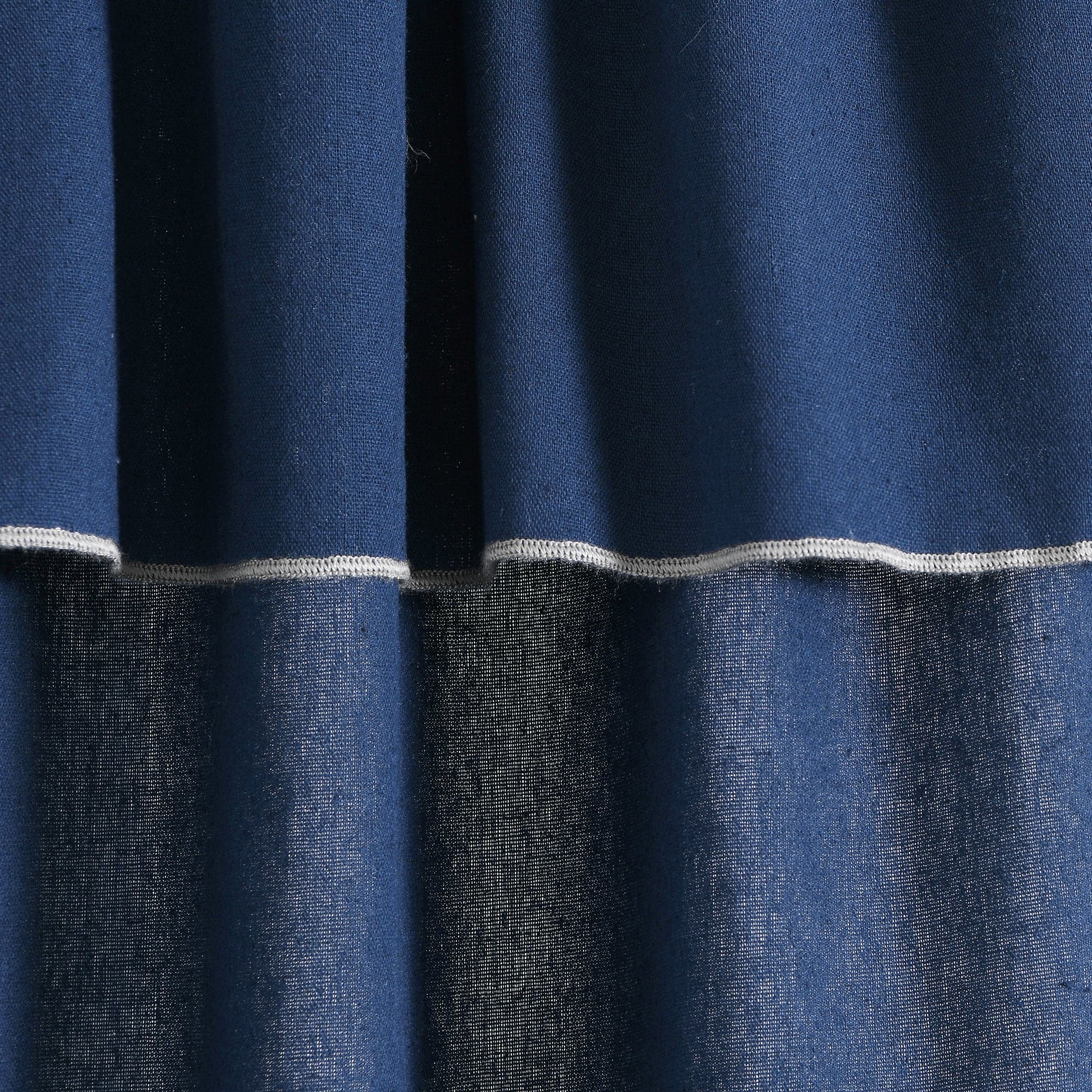 Modern Faux Linen Embroidered Edge Window Curtain Panel Set with Attached Valance - Elegant Home Decor for Living Room, Bedroom & Dining Room