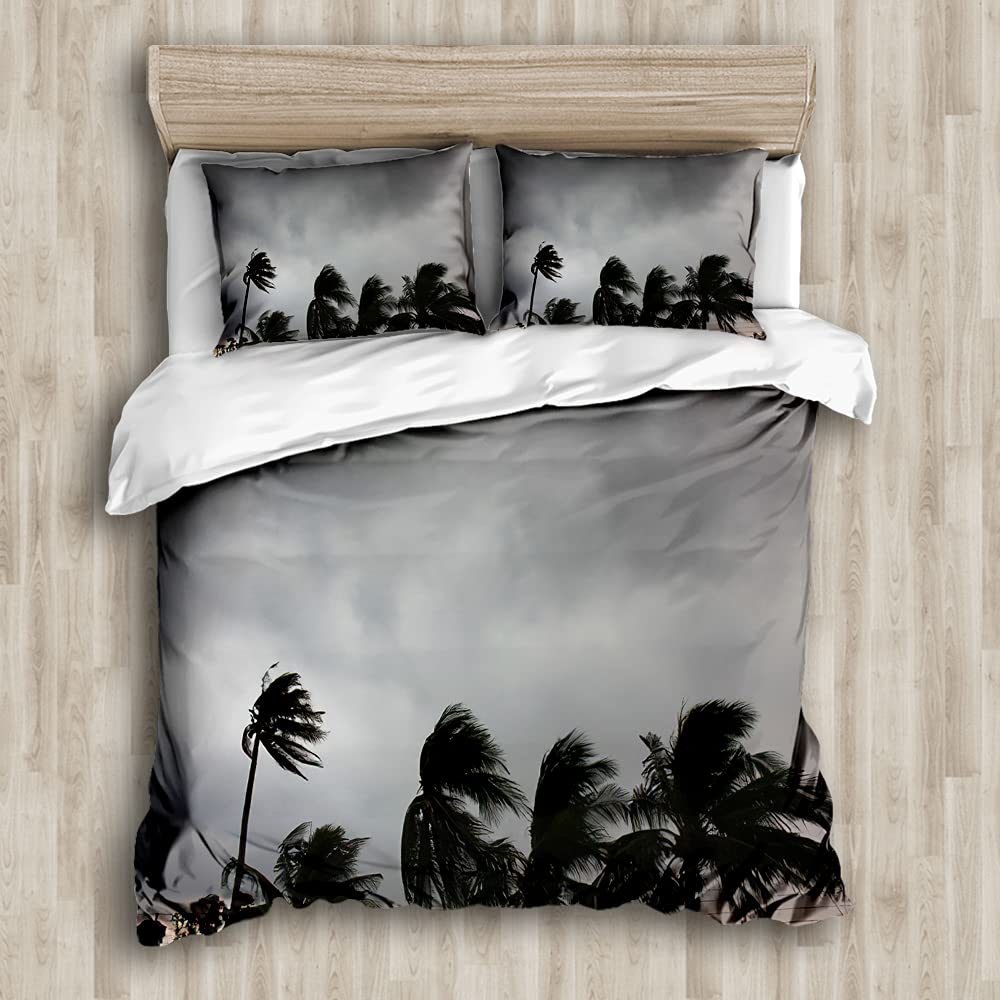Luxury 3D Printed Raging Sea Breeze Duvet Cover Set - King Size Bedding with 1 Duvet Cover & 2 Pillowcases for Adults & Teens | Perfect for Coastal Themed Bedrooms & Rainy Day Comfort