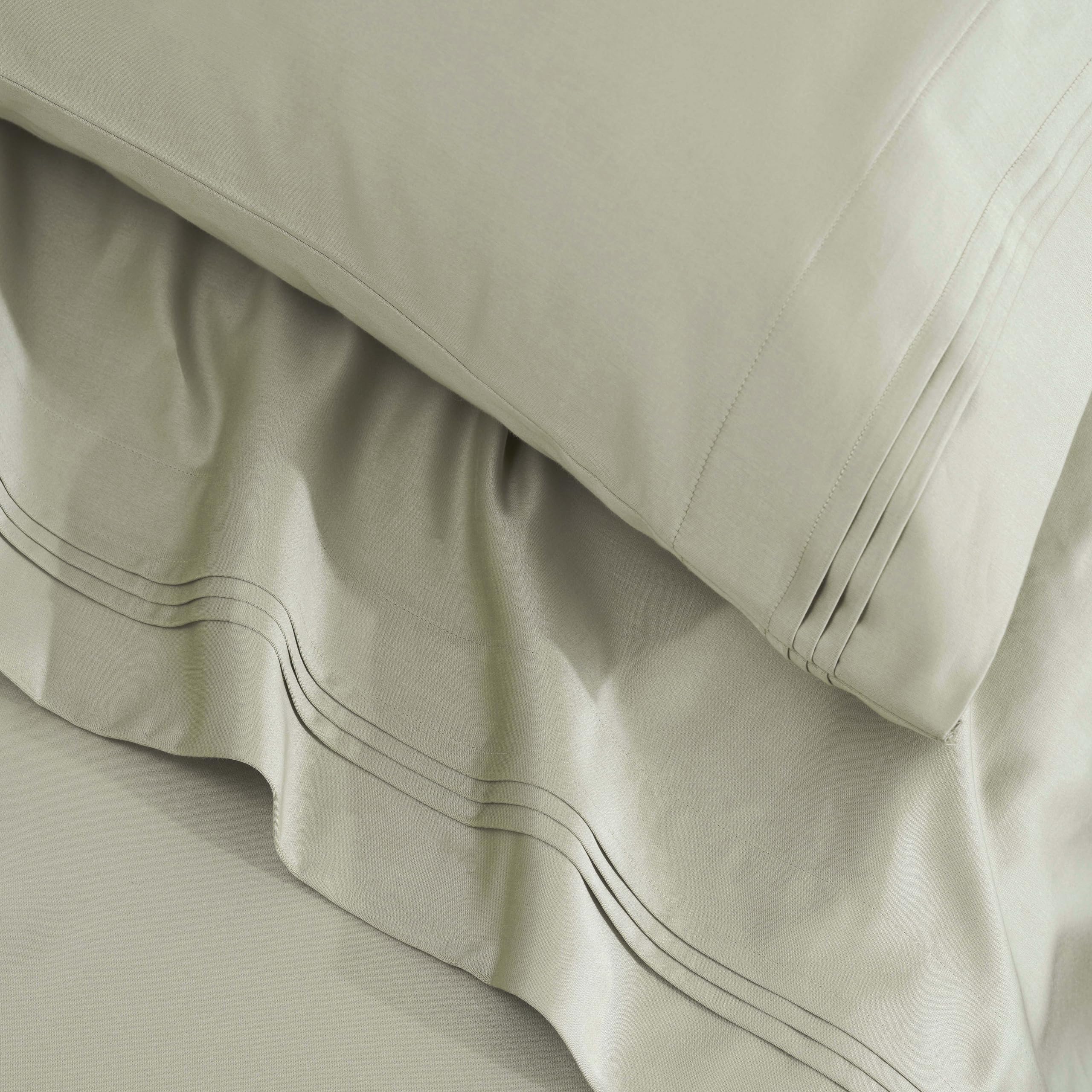 Premium 1500-Thread Count 100% Egyptian Cotton Sheet Set - King Size, Deep Pocket, Solid Sage Green - Ultra Soft & Breathable Luxury Bedding for Hotel-Like Comfort at Home