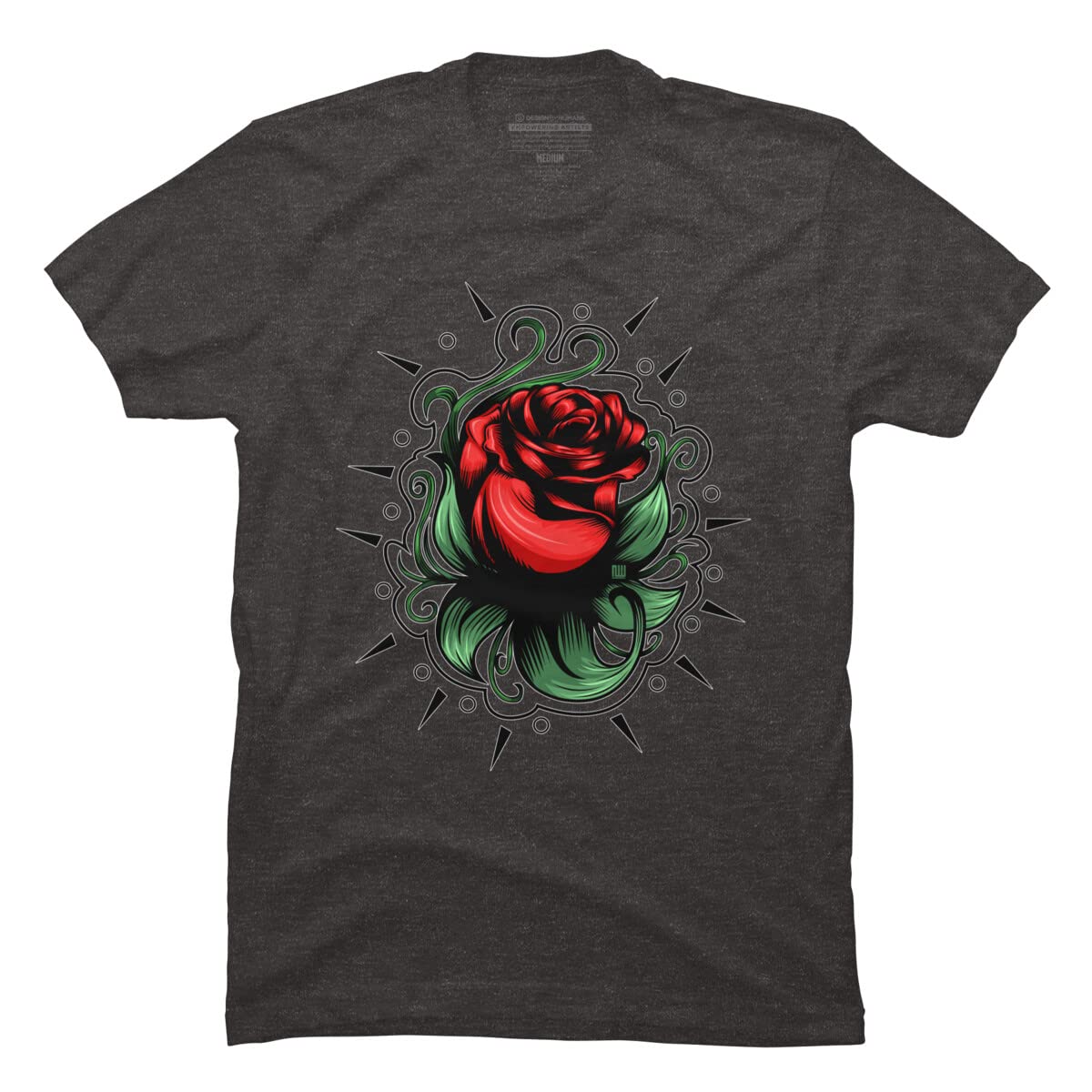Design By Humans Men's Amazing Rose by Adamzworld Graphic T-Shirt - Soft Cotton Tee for Casual Wear & Street Style