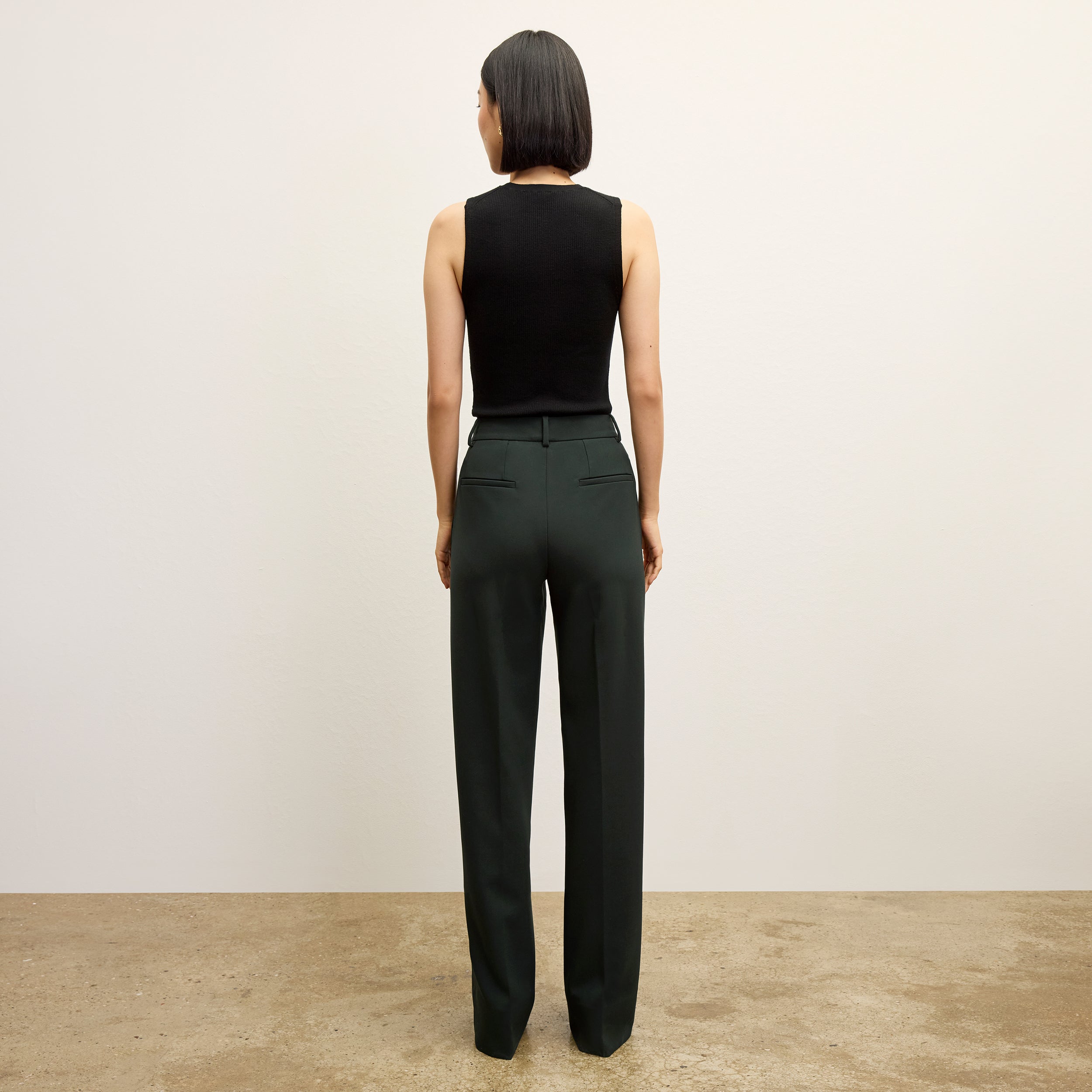 Tinsley Wide Leg Pants for Women - Stretchy Comfort Flex Suit Dark Emerald Green - Perfect for Office, Business Casual & Travel Outfits