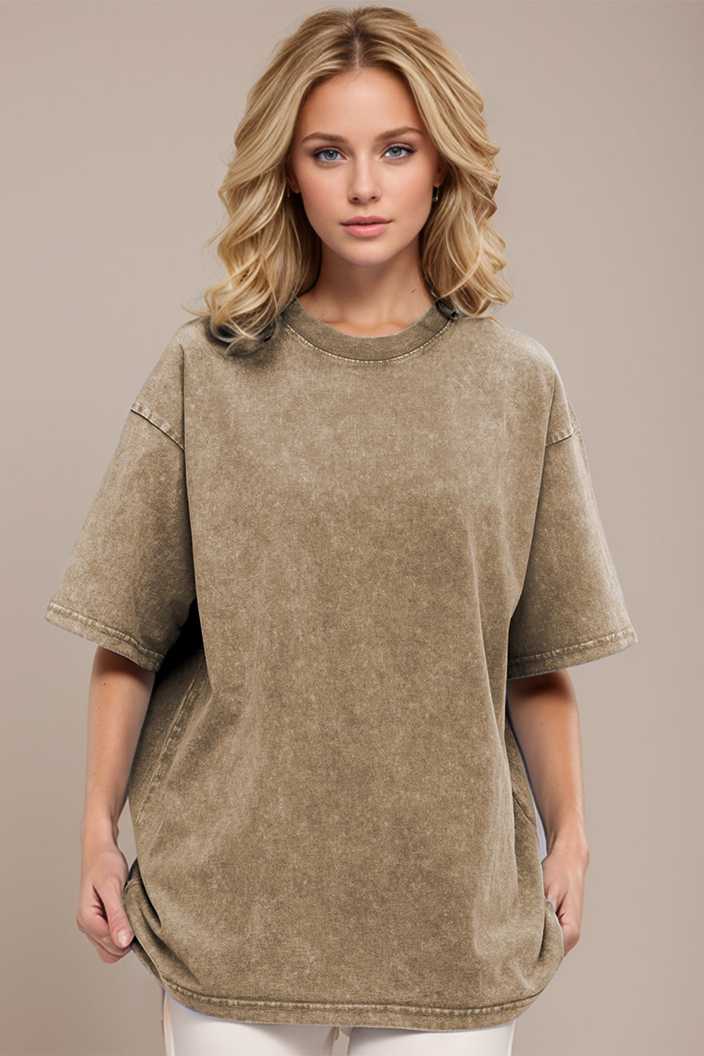 Basic Bae Round Neck Half Sleeve T-Shirt for Women | Casual Cotton Tee | Perfect for Everyday Wear, Outings & Layering