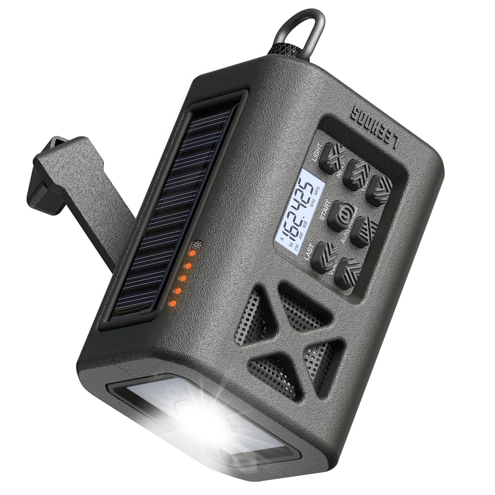 Leehoos Emergency Crank Weather Radio - NOAA/AM/FM Portable Solar Radio with 3000mAh Power Bank, USB & Hand Crank Charging, SOS Alarm, Flashlight & Reading Lamp - Perfect for Camping, Hiking and Power Outages
