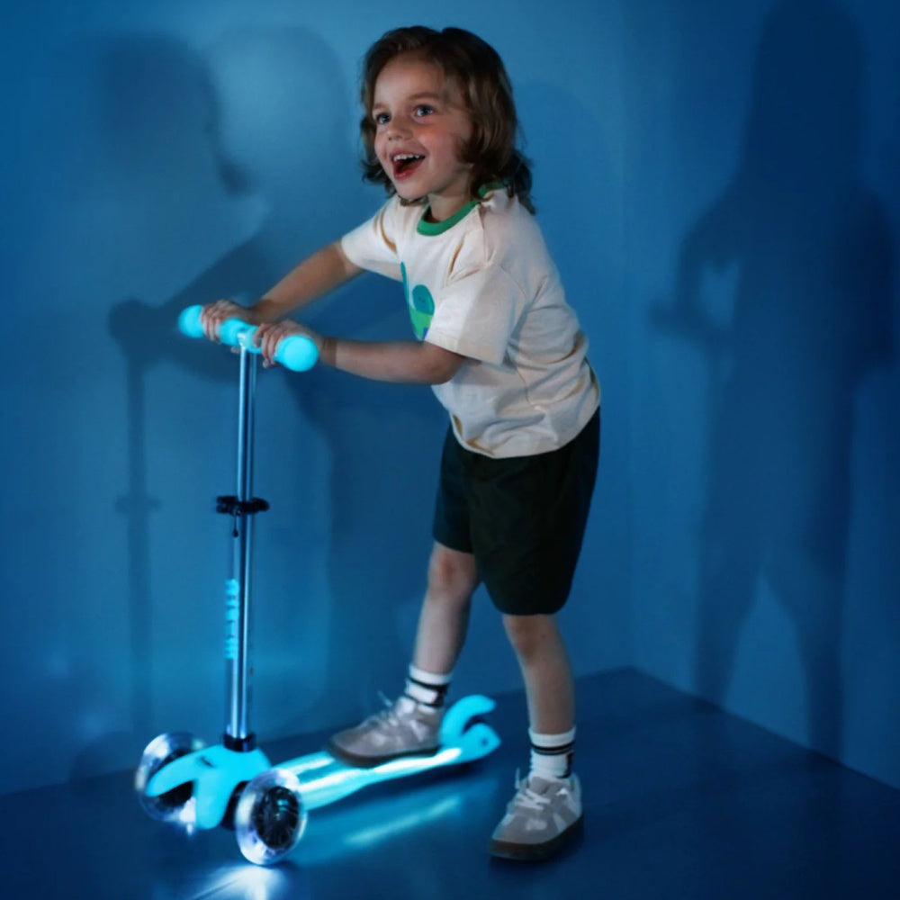 Micro Mini Glow LED 3 Wheel Scooter for Kids - Light Up Electric Ride On Toy for Boys & Girls Ages 3-8 - Perfect for Outdoor Play, Backyard Fun, and Neighborhood Rides