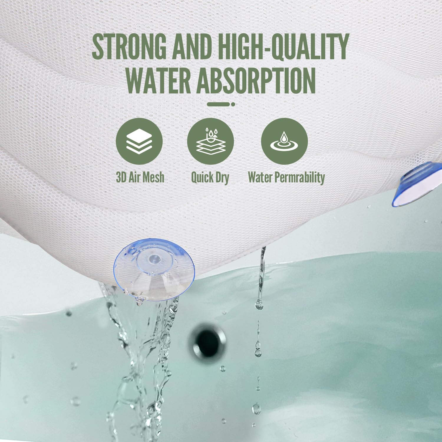 Luxury Full Body Bath Pillow for Bathtub - 14 Suction Cup Spa Cushion for Neck, Shoulder & Back Support - Extra Large 51 Inch Bath Mat with Pillow - Perfect for Relaxing Baths & Home Spa Days