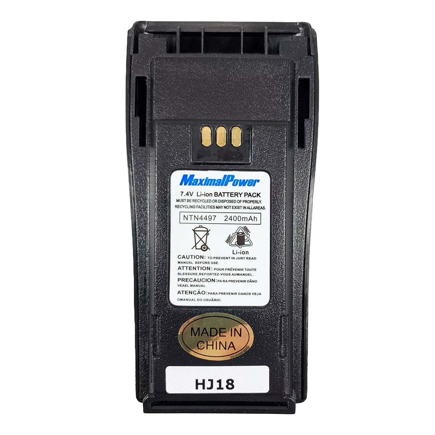 MaximalPower™ Replacement Battery for MOTOROLA NNTN4496 NNTN4497 CP140 CP150 CP200 - Compatible with Motorola Two-Way Radios - Long Lasting Power for Work & Outdoor Activities
