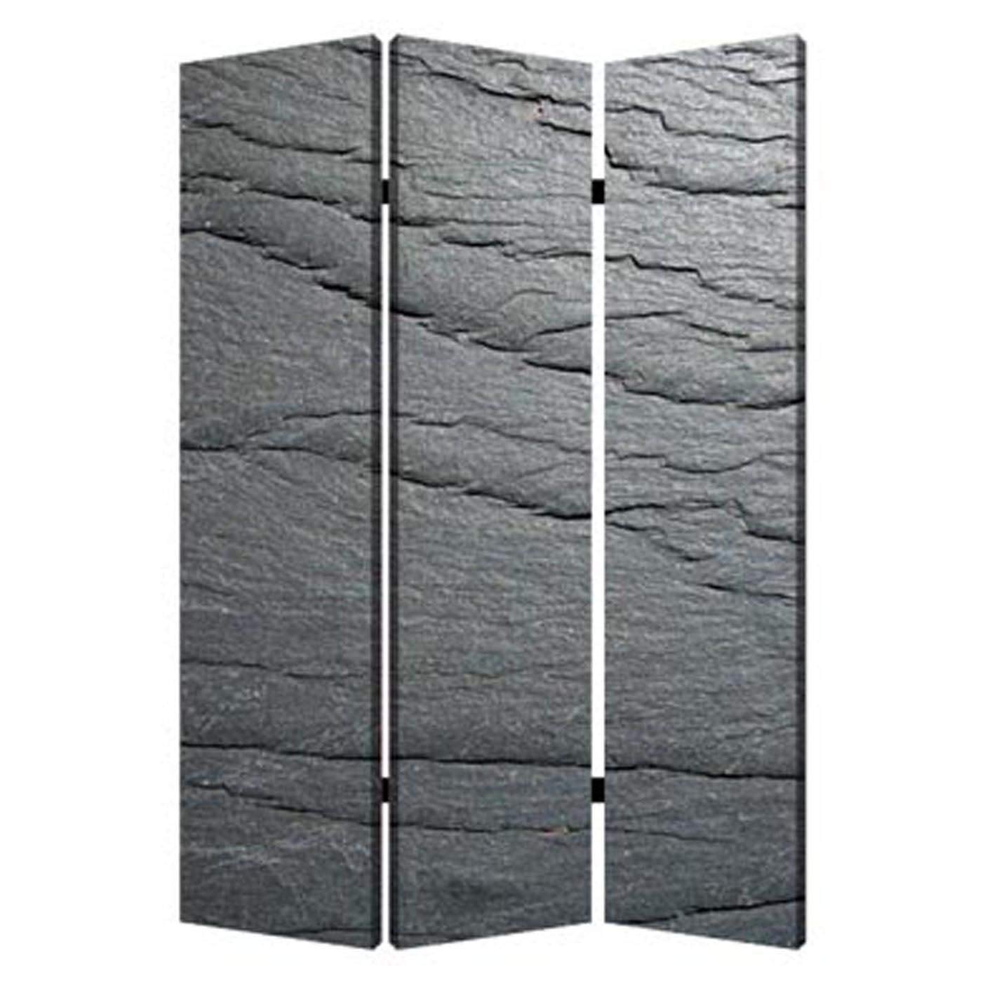 Black Slate 3-Panel Room Divider Screen - 6 Feet Tall Privacy Partition for Home, Office & Event Spaces - Decorative Folding Room Separator for Living Room, Bedroom or Studio