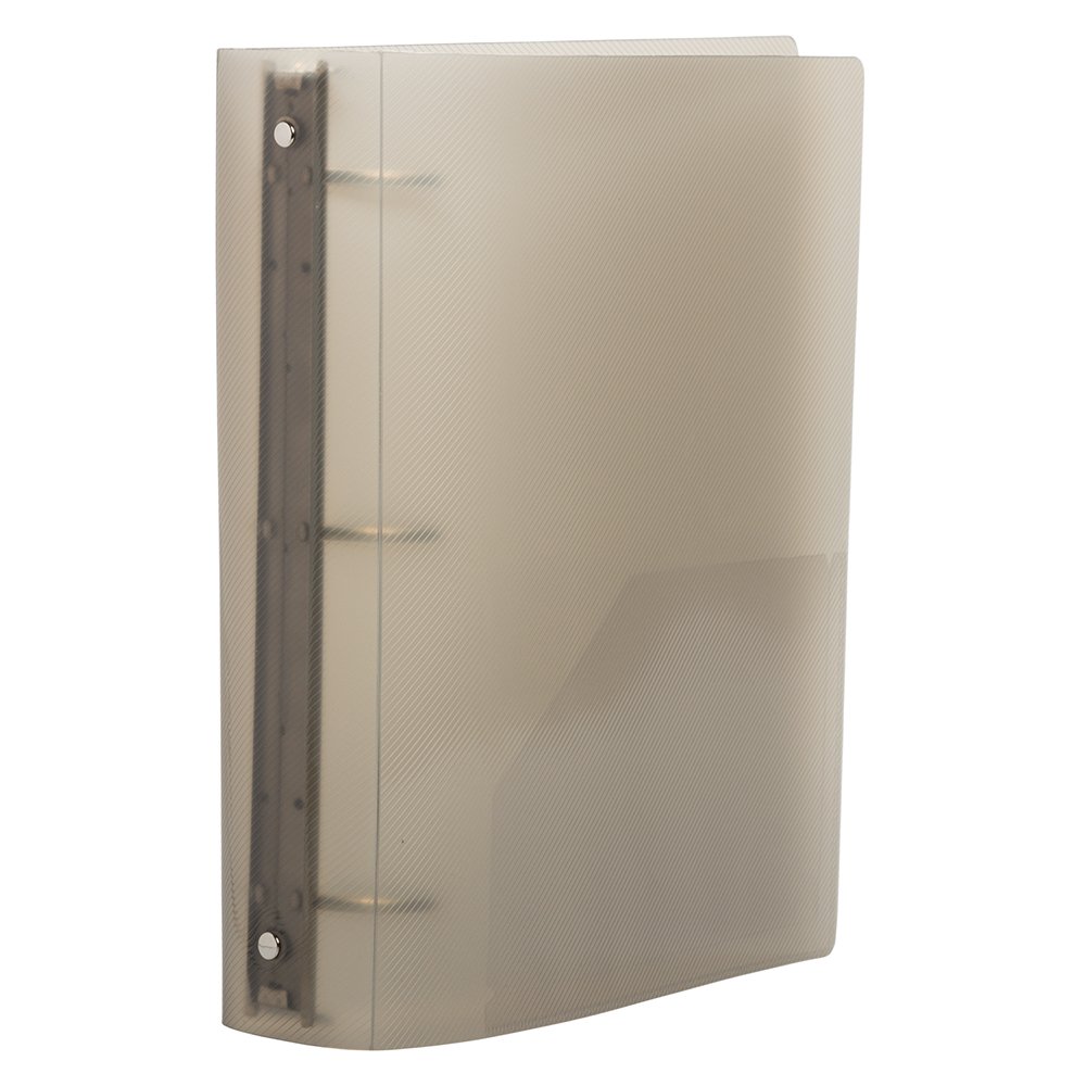 JAM PAPER Plastic 2 Inch Binder - Smoke Grey 3 Ring Binder - Bulk 12 Pack - Perfect for School, Office & Home Organization