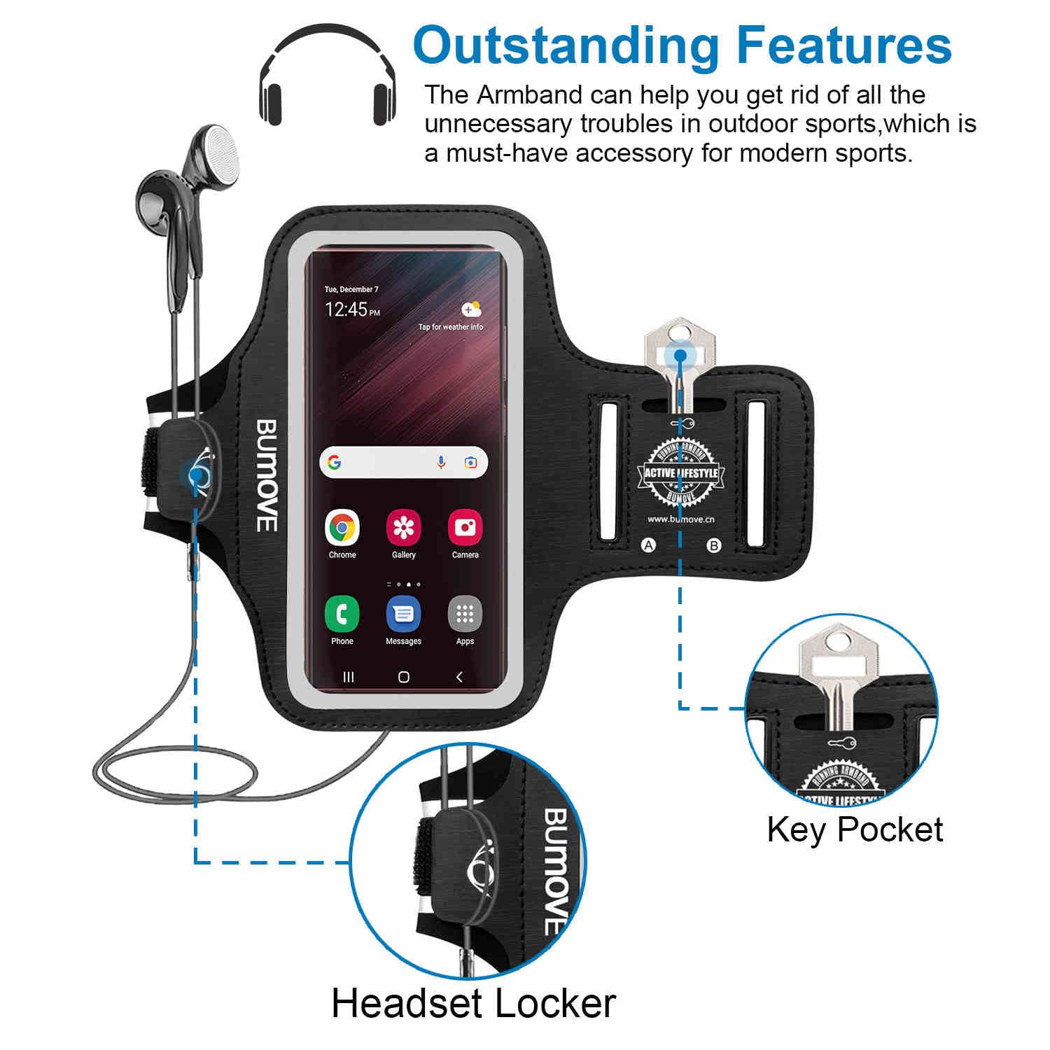 Running Armband for Samsung Galaxy S25/S24/S23/S22 Ultra & S25+/S24+/S23+ - Adjustable Phone Holder for Gym, Workouts & Sports - Secure Card Storage - Black - Perfect for Jogging, Fitness Training & Outdoor Activities