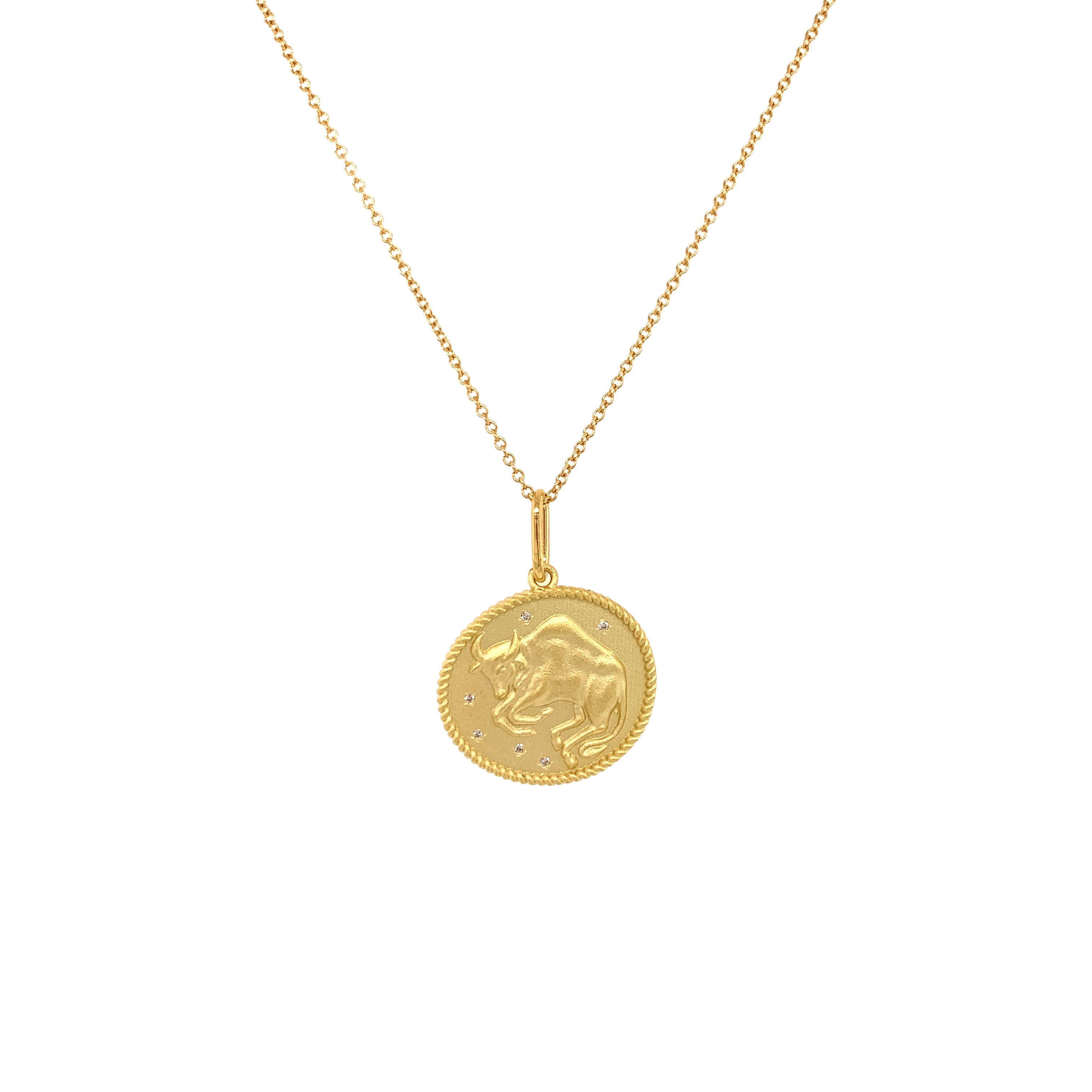Taurus Zodiac Necklace - Double Sided Pendant for April 21 to May 21 Birthdays - Perfect Gift for Astrology Lovers & Fashion Jewelry