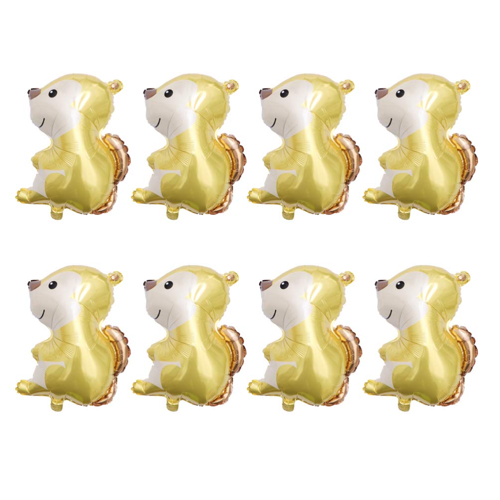 Amosfun 8pcs Squirrel Foil Balloons - Large Helium Balloons for Wedding, Birthday & Christmas Party Decorations | Bulk Animal Balloons for Baby Shower, Graduation & Holiday Celebrations