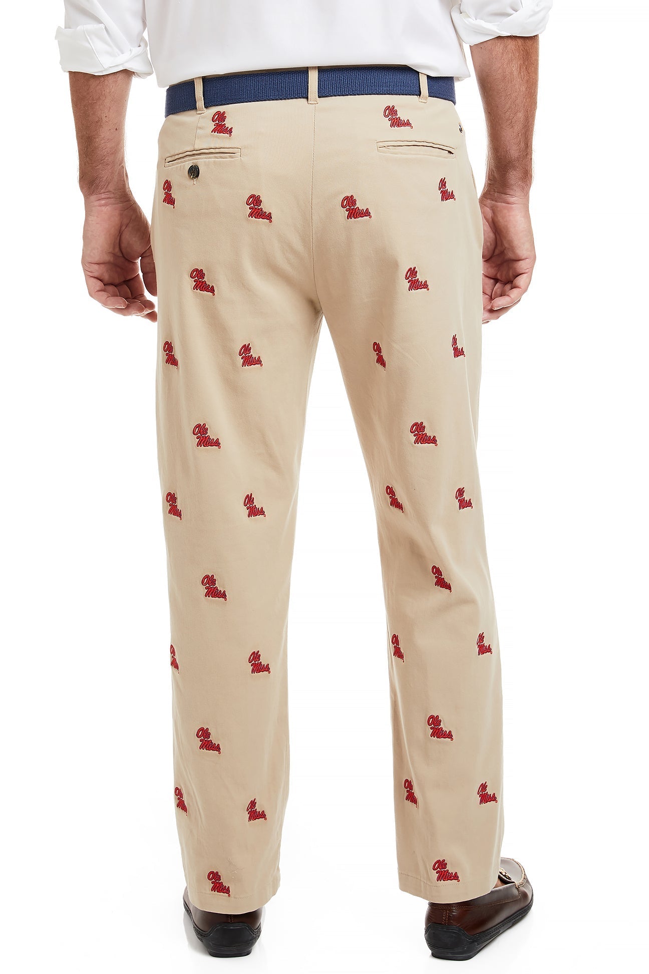 Ole Miss Khaki Collegiate Stretch Twill Pants for Men & Women - Comfortable Athletic Fit for School, Work & Casual Wear
