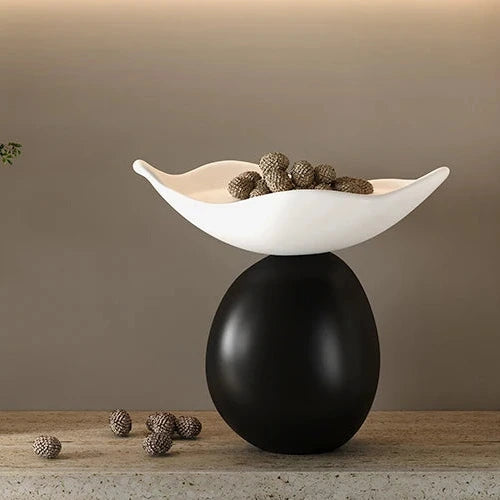 Stylish Balance Form Decorative Bowl - Handcrafted Ceramic Fruit Serving Bowl for Dining Table Centerpiece, Kitchen Counter Decor, and Gift Giving