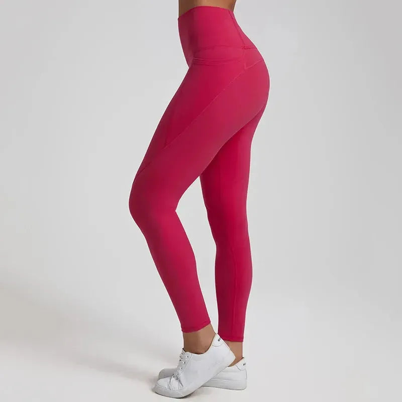 Seamless Nude Yoga Pants for Women - 3 Pocket High Waisted Gym Leggings with Push Up Effect | Perfect for Workouts, Running & Lounge Wear