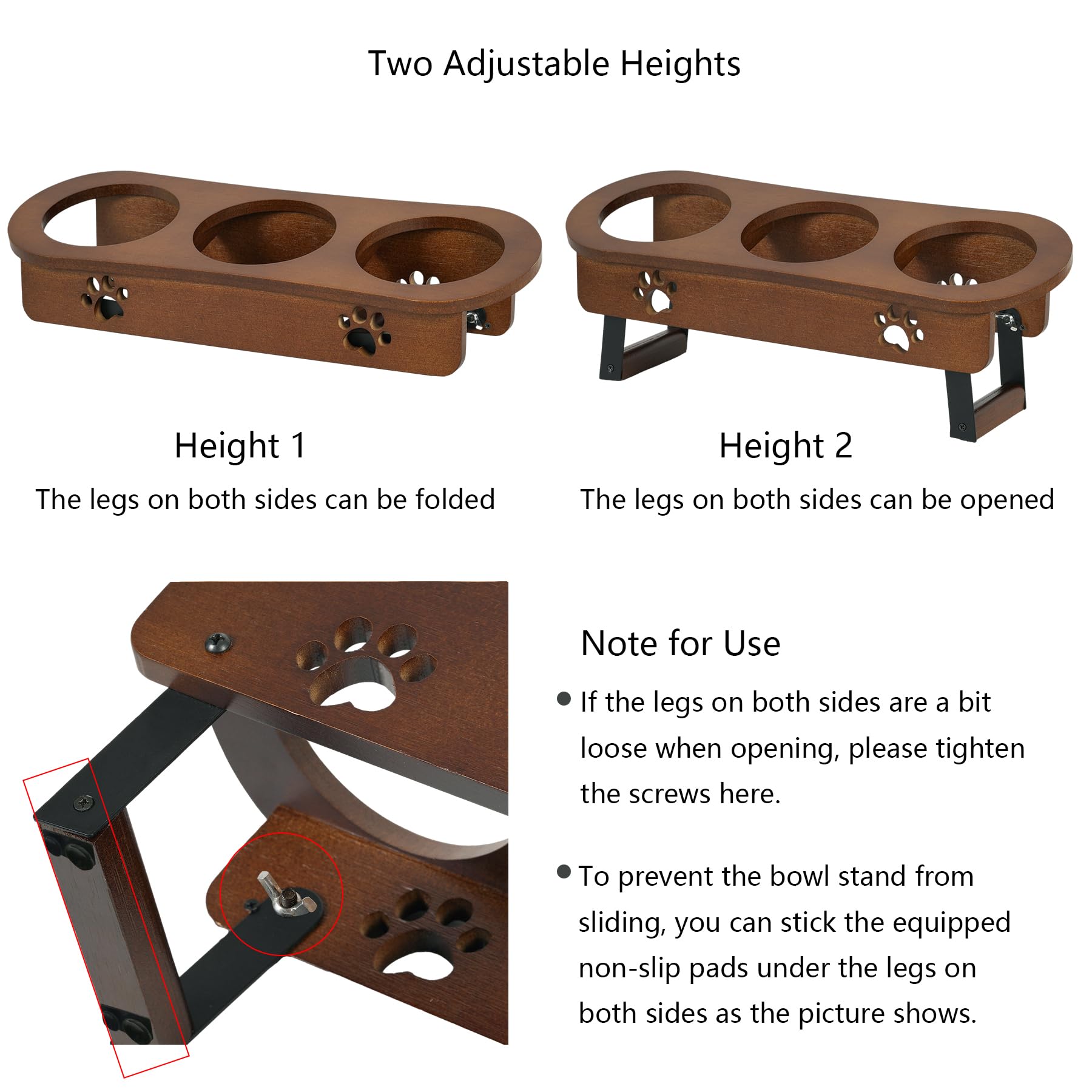 **Elevated Cat Food Bowls - 2 Height Adjustable Raised Pet Bowls for Cats & Small Dogs, Tilted Feeder Stand with 3 Bowls - Perfect for Senior Pets & Digestion Support**    *(Use Cases: Ideal for older cats/dogs, pets with arthritis, or digestive issues; helps reduce neck strain and promotes comfortable feeding.)*