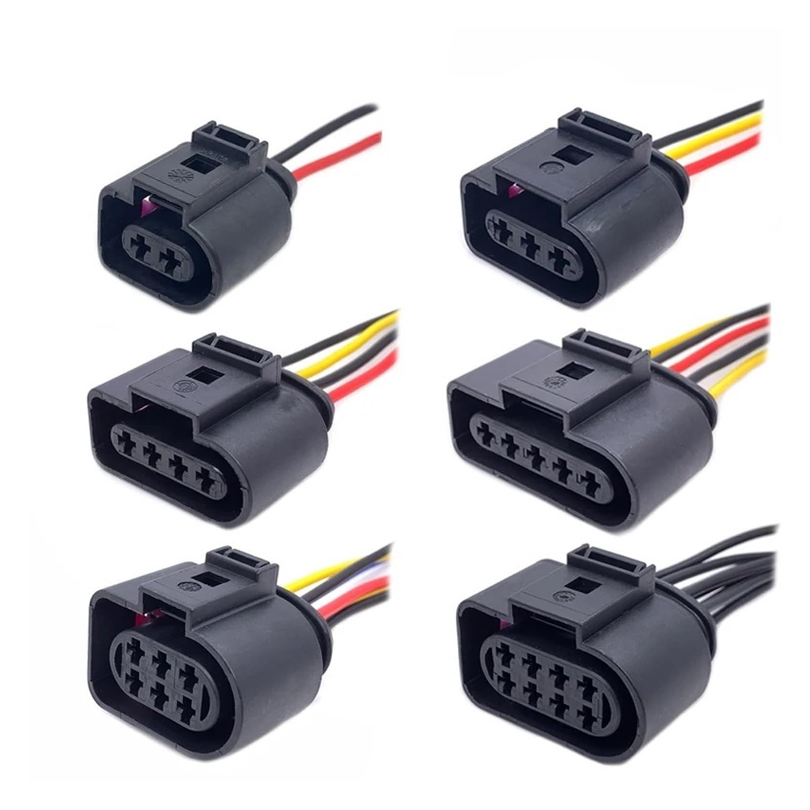 2/3/4/5/6/8/10 Pin 3.5mm Auto Ignition Coil Waterproof Connector Plug with Cable 1J0973722 - Compatible with VW (3P of 1J0973723) - Perfect for Car Engine Sensors, Horn Wiring & Automotive Electrical Repairs