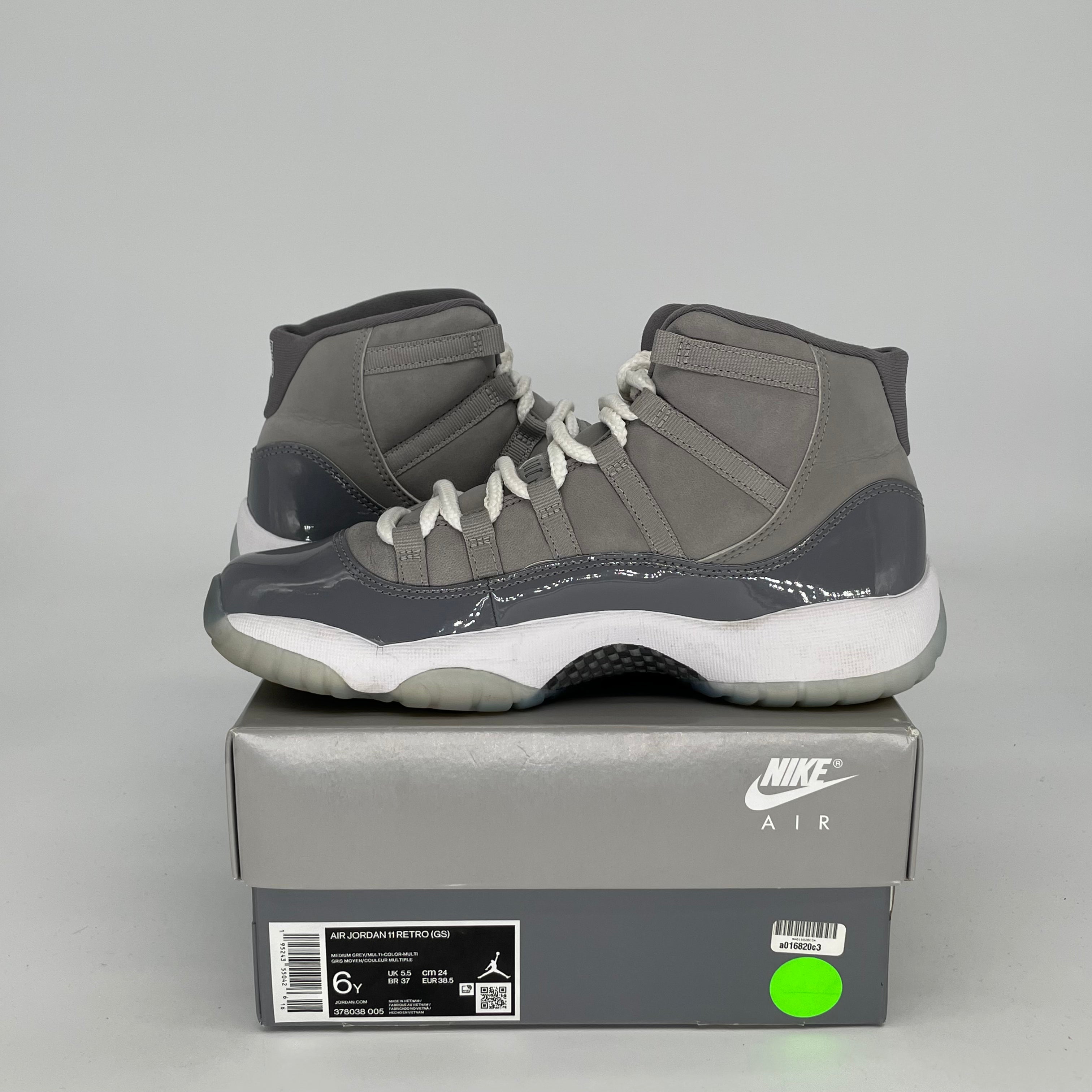 AIR JORDAN 11 COOL GREY Retro Basketball Shoes - Women's Size 6/7.5W (378038-005) - Perfect for Sneaker Collectors & Casual Wear