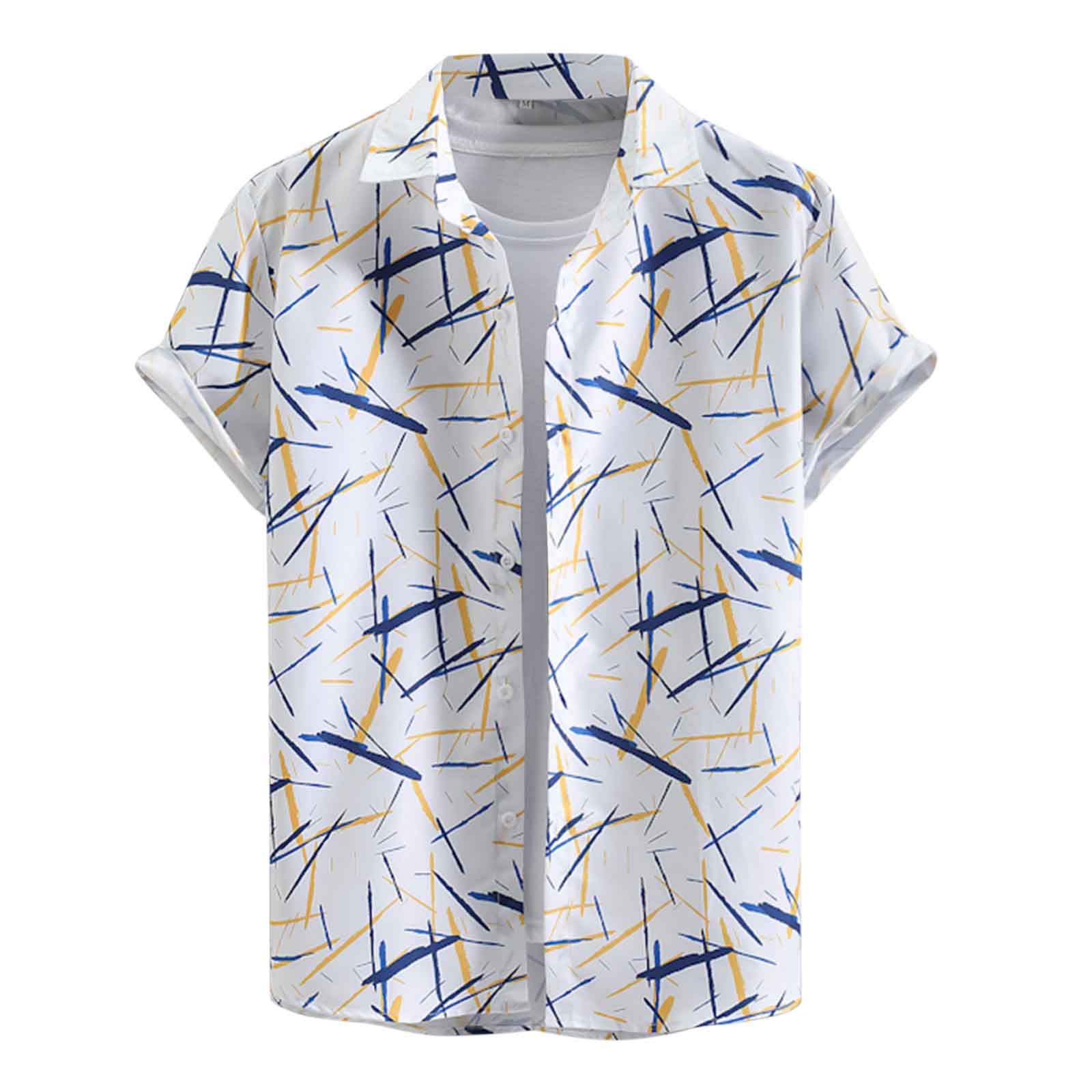 Men's Denim Shirt - Vintage Tie Dye 3D Printed Casual Shirt for Work, Beach & Summer Outfits | Breathable Comfort Tee for Outdoor Activities & Daily Wear
