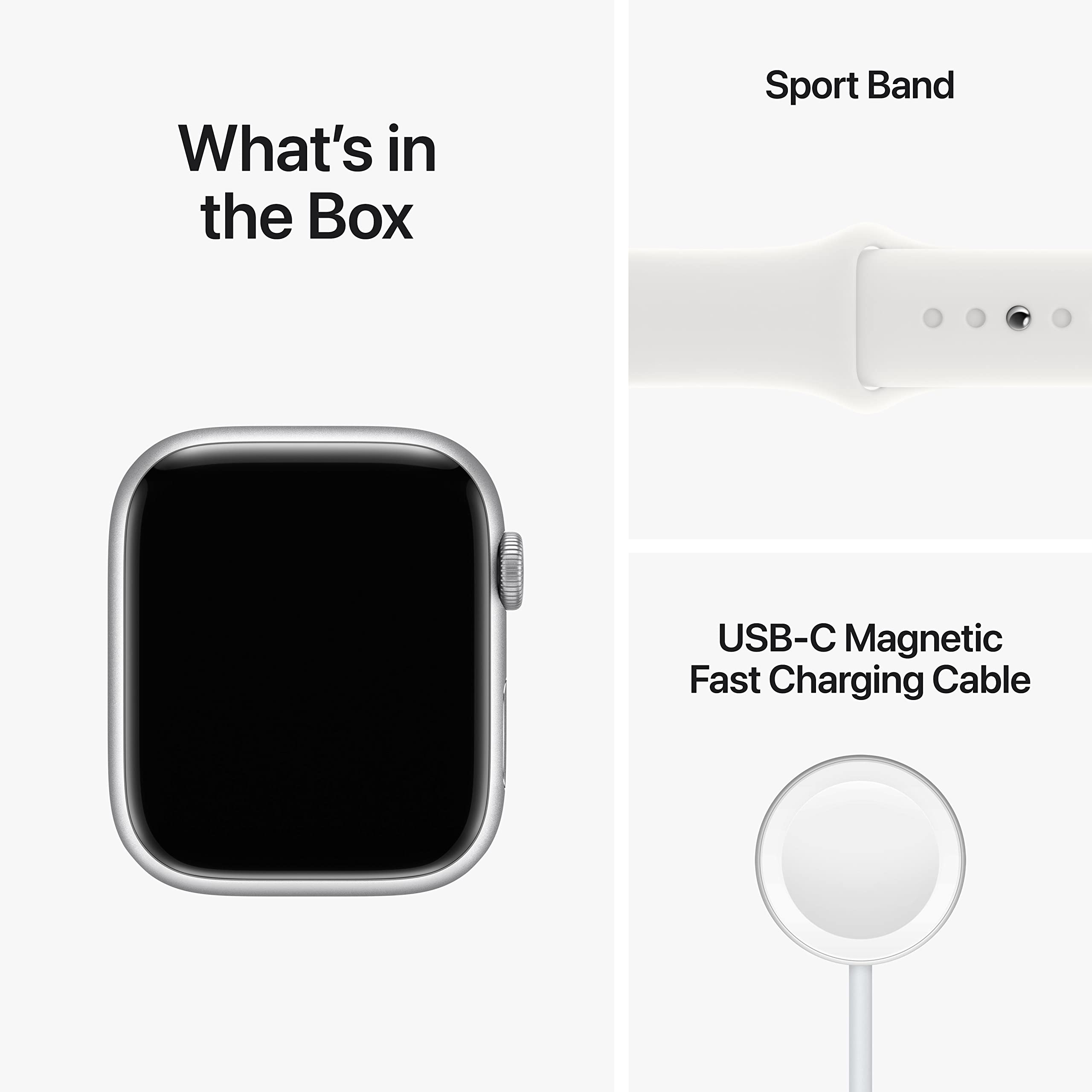 Apple Watch Series 8 (GPS + Cellular 45mm) Silver Aluminum Case with White Sport Band - Renewed Premium Smartwatch for Fitness Tracking, Heart Rate Monitoring & Phone Calls | Perfect for Running, Swimming & Daily Wear