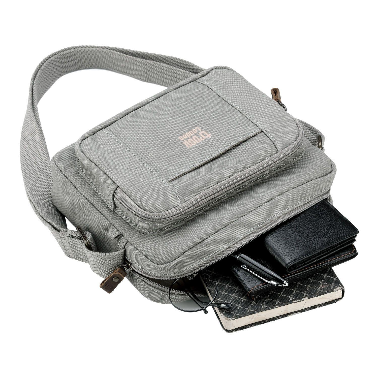 Troop London Classic Canvas Crossbody Bag for Women & Men - Stylish & Durable Shoulder Bag for Travel, Work & Everyday Use