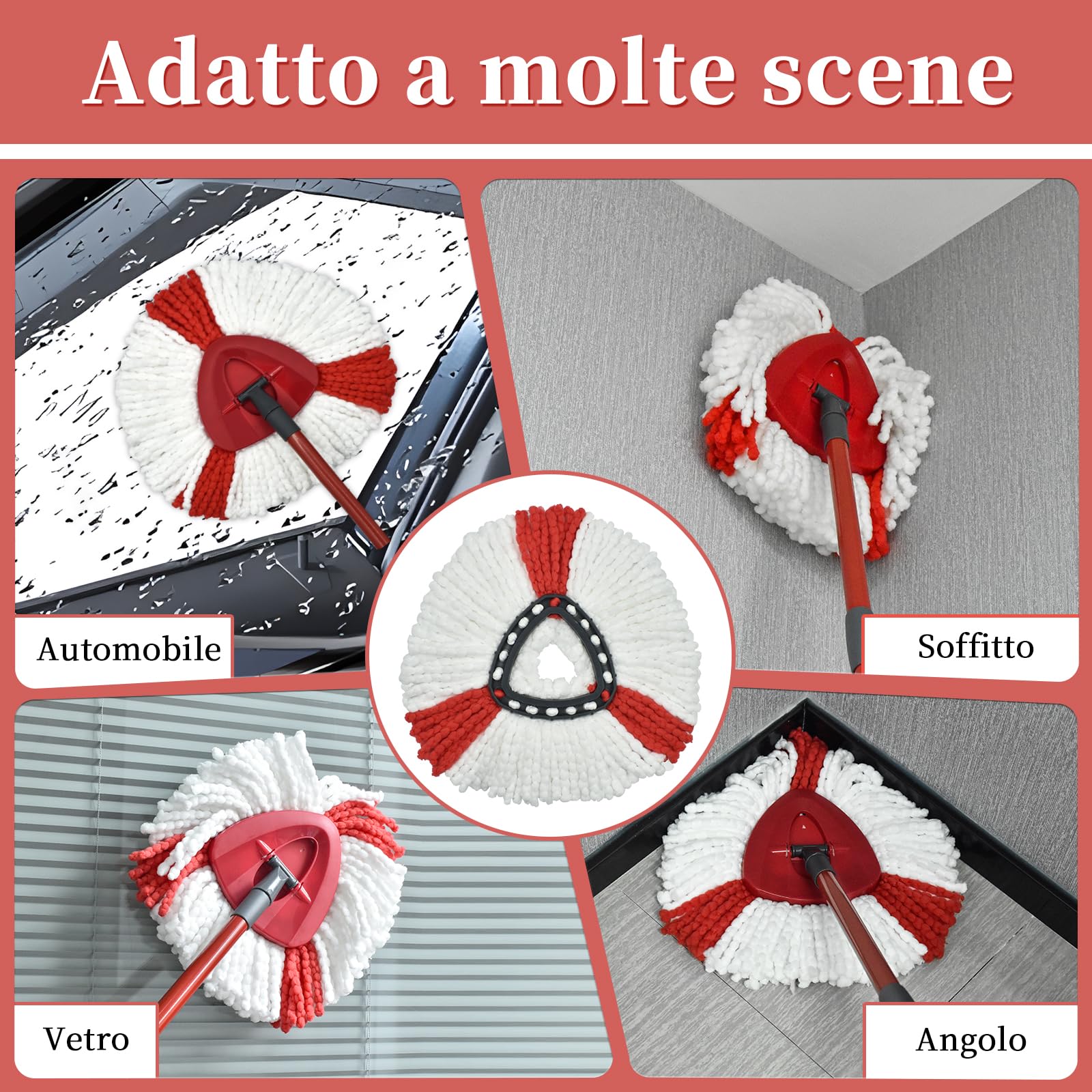 Vileda 2-in-1 Turbo EasyWring & Clean Spin Mop Replacement Microfiber Pads - Compatible Floor Mop Heads - Super Absorbent & Reusable Cleaning Cloths for Hardwood, Tile & Laminate Floors - Perfect for Kitchen, Bathroom & Home Cleaning