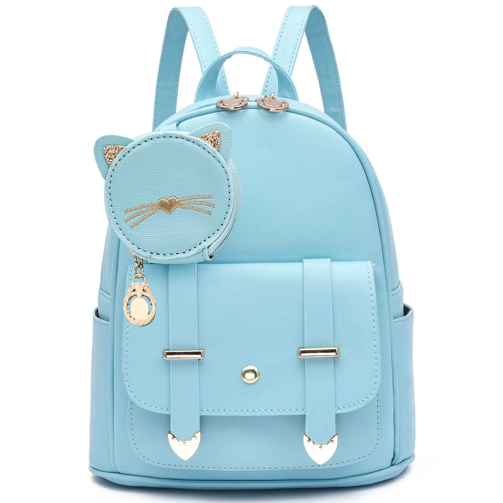 Stylish IHAYNER Women's Mini Leather Backpack Purse - Cute Kitty Design Satchel Bag for Daily Use, Travel & School | Fashionable Small Backpack for Women