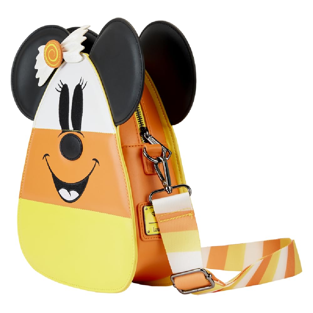 Disney Mickey & Minnie Mouse Candy Corn Vegan Leather Crossbody Bag - Loungefly Official | Halloween Accessories for Women, Cosplay & Disney Park Outfits
