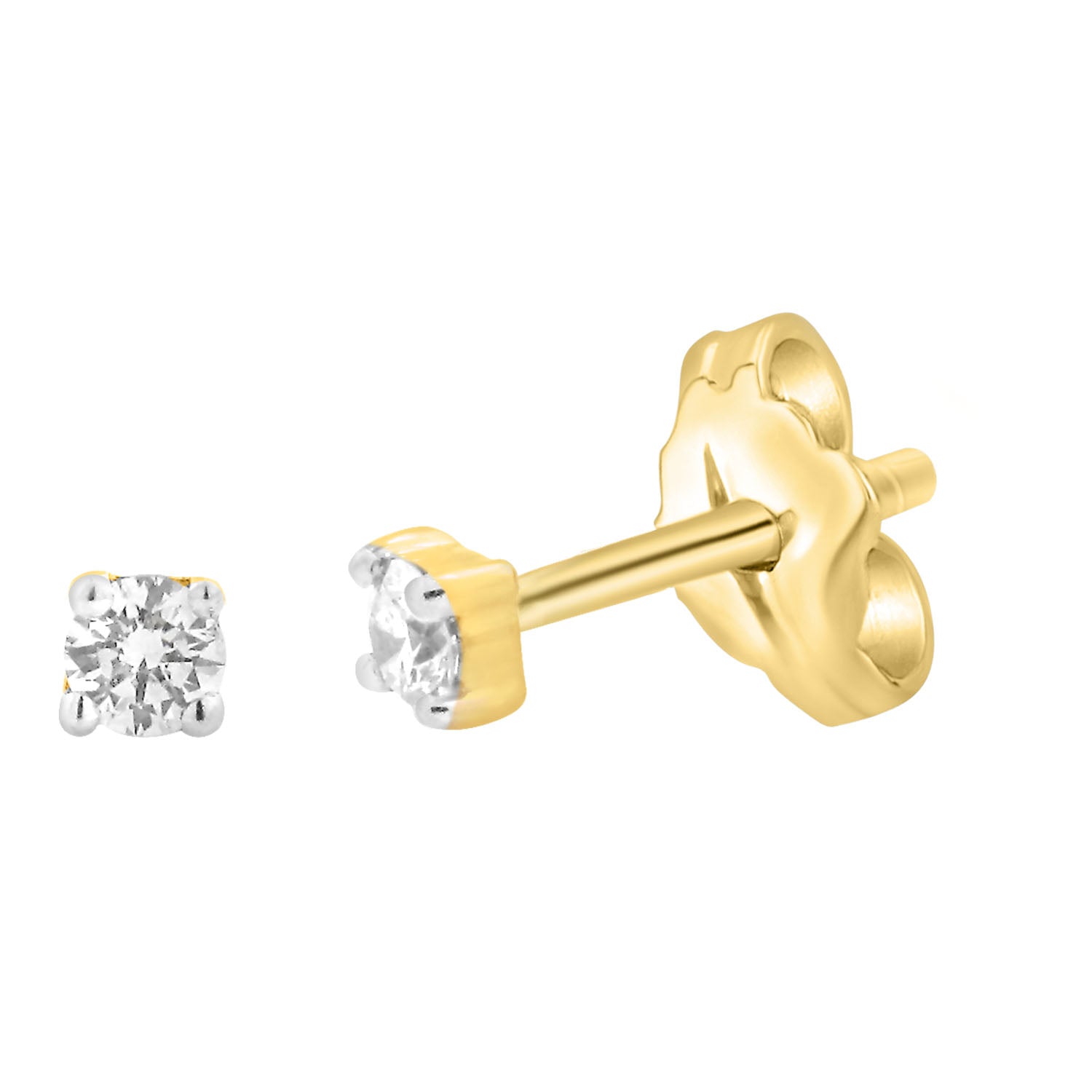 9ct Yellow Gold 0.05 Carat Diamond Stud Earrings for Women - Elegant Everyday Jewelry Gift for Anniversary, Birthday & Special Occasions