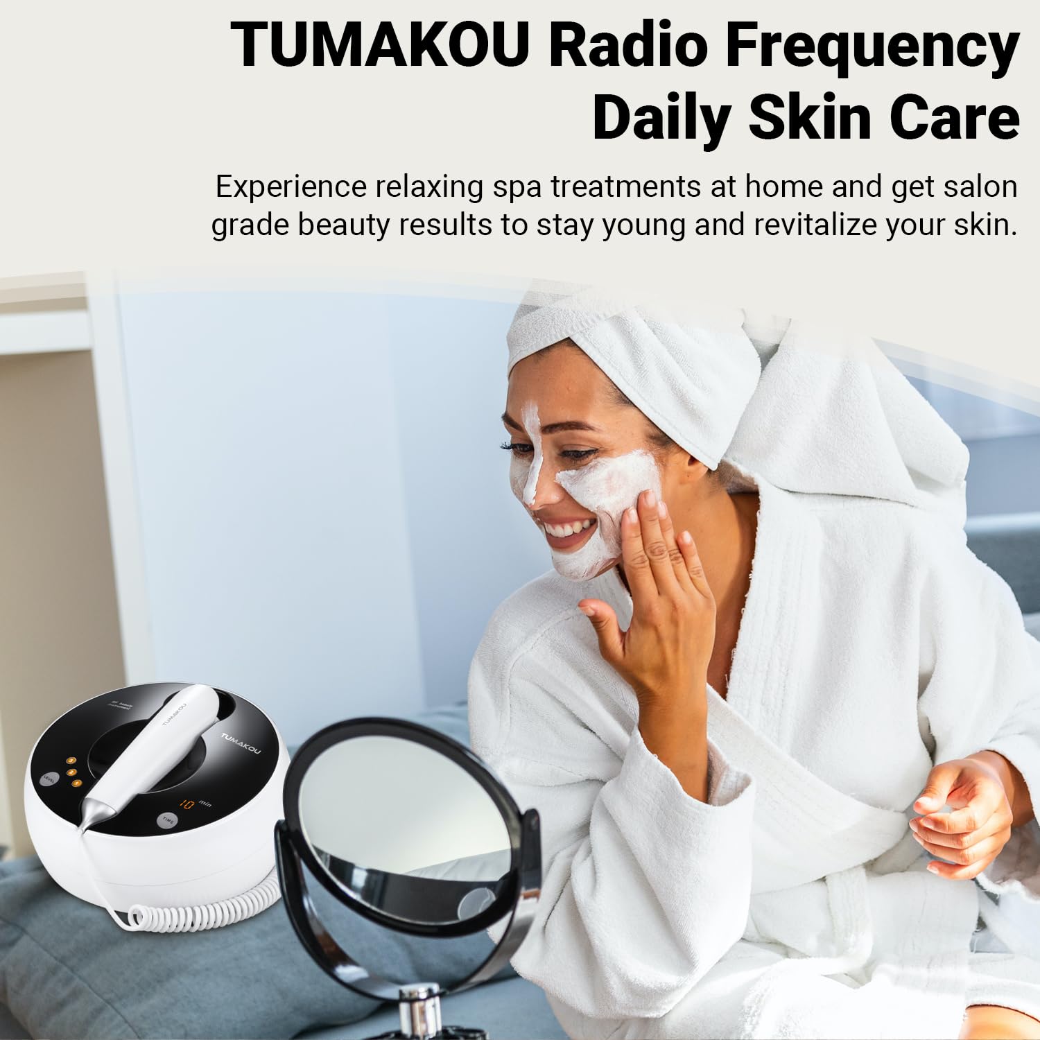 TUMAKOU RF Skin Tightening Machine - Professional Bipolar Radio Frequency Device for Face & Body Wrinkle Reduction - Anti-Aging Treatment for Home & Salon Use - Effective Skin Rejuvenation Therapy