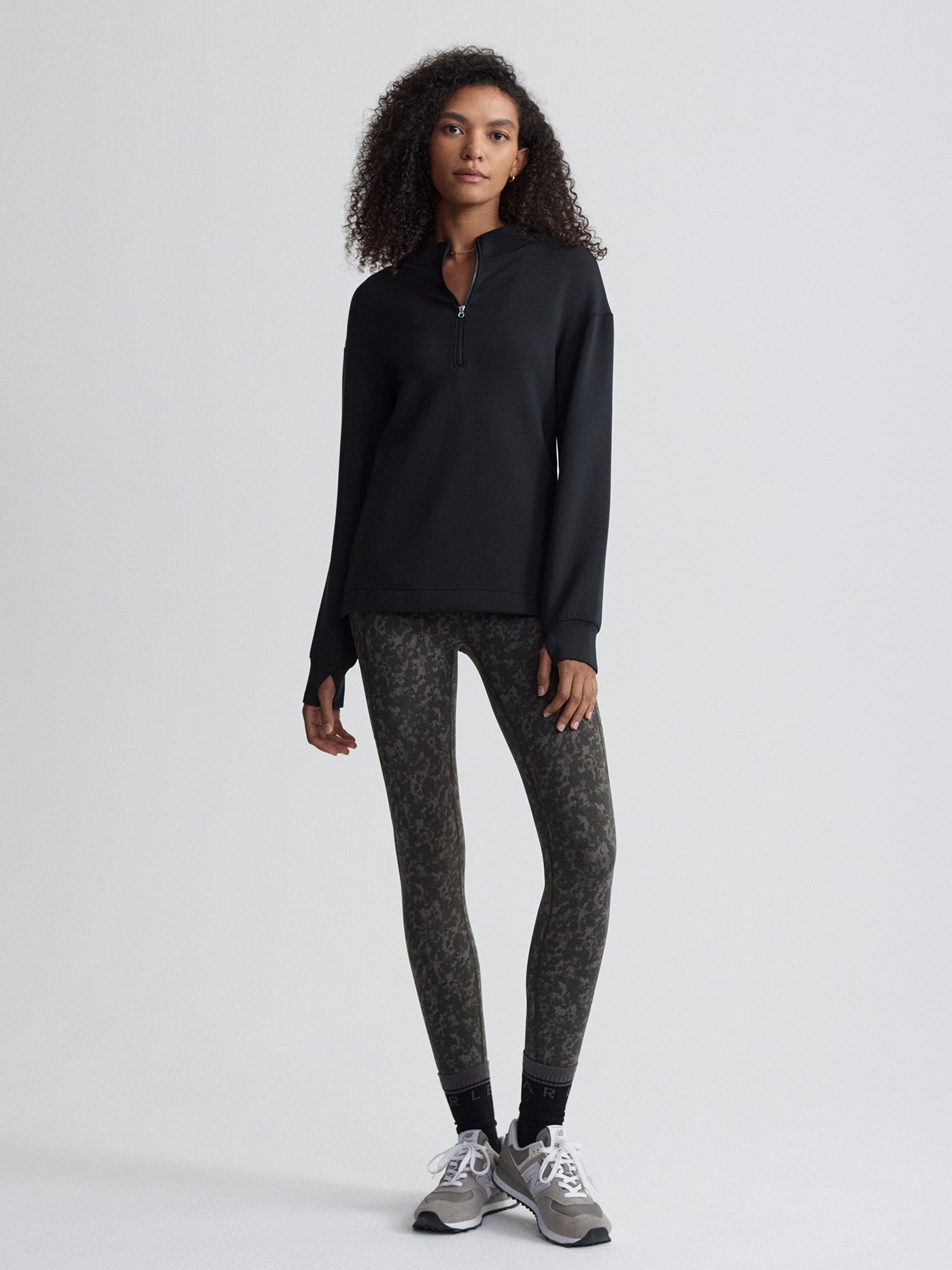 Varley Cleo Half Zip Midlayer Fleece Jacket for Women - Black - Perfect for Hiking, Running & Outdoor Activities