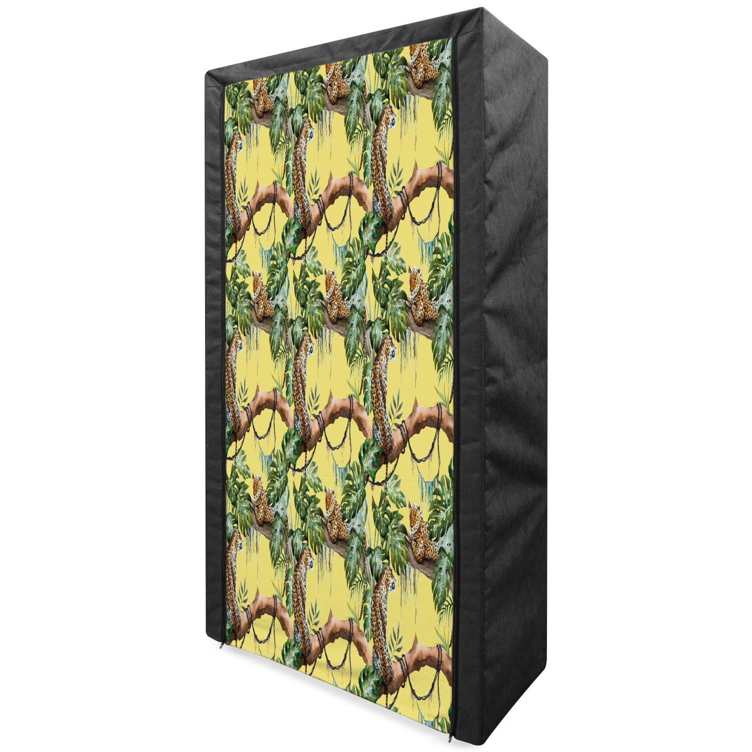 Ambesonne Portable Fabric Wardrobe - Jungle Leopard Print, 33.5