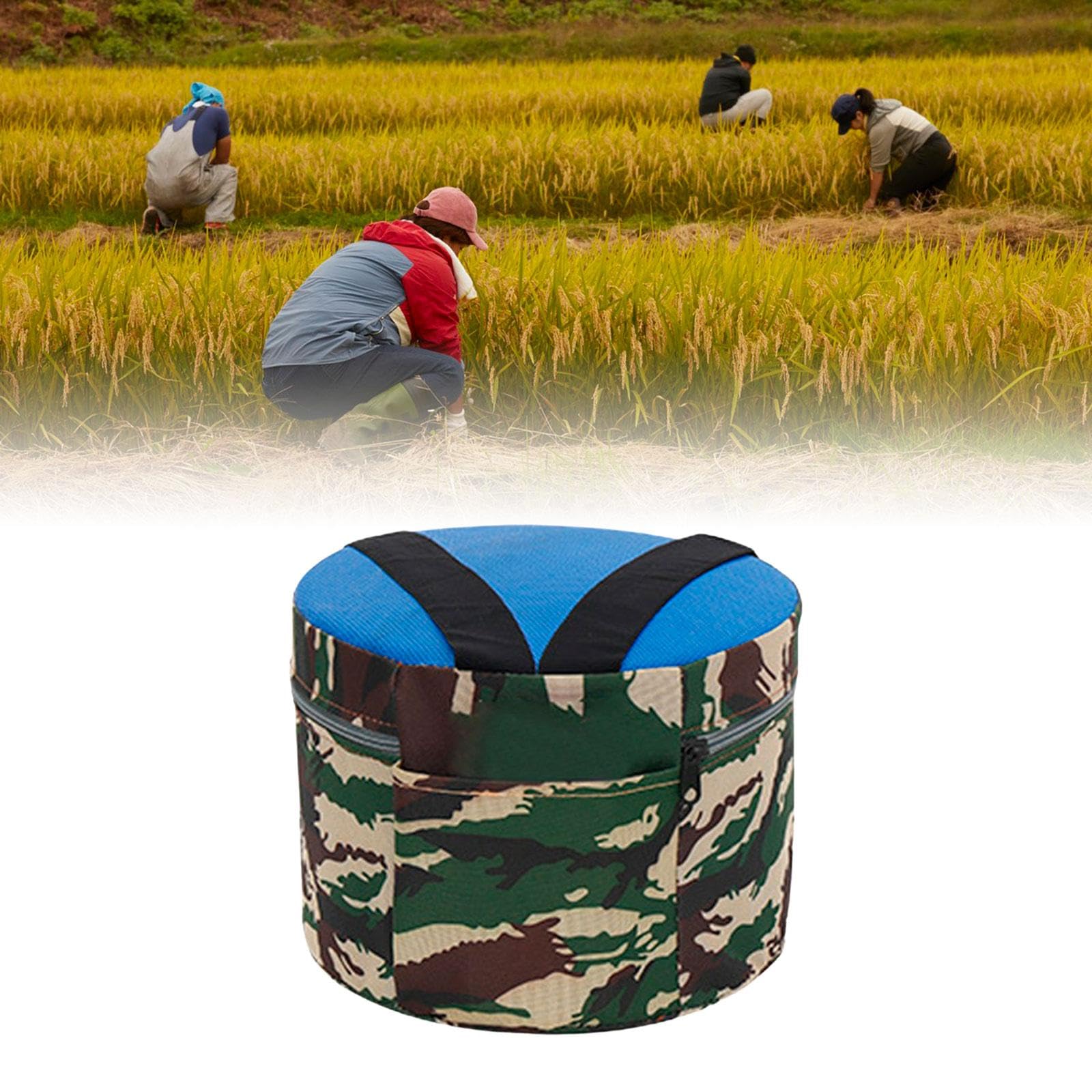 Portable Garden Stool for Outdoor Activities - Lightweight Fishing & Camping Chair with 25cm Foam Cushion - Perfect for Gardening, Farming, Planting & Hiking - Durable Workseat for Comfortable Use in Backyard, Farm or Trail