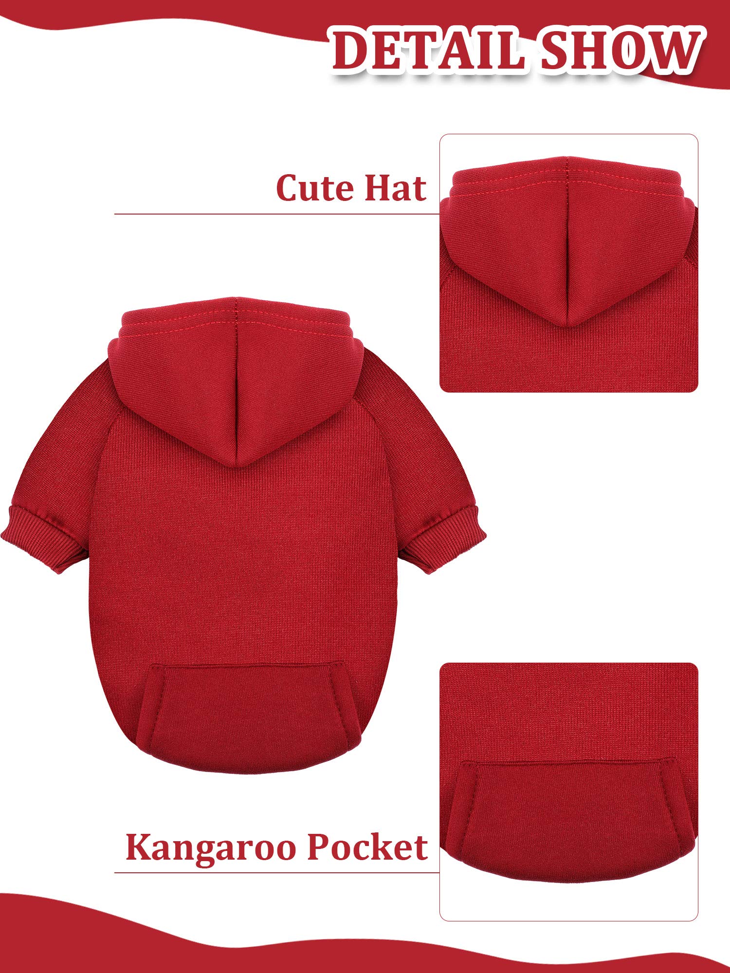Syhood 4-Piece Small Dog Sweater Set - Warm Winter Hoodie & Coat Outfit with Hat for Chihuahuas and Small Dogs (Medium) - Cozy Indoor/Outdoor Pet Clothing for Cold Weather Walks
