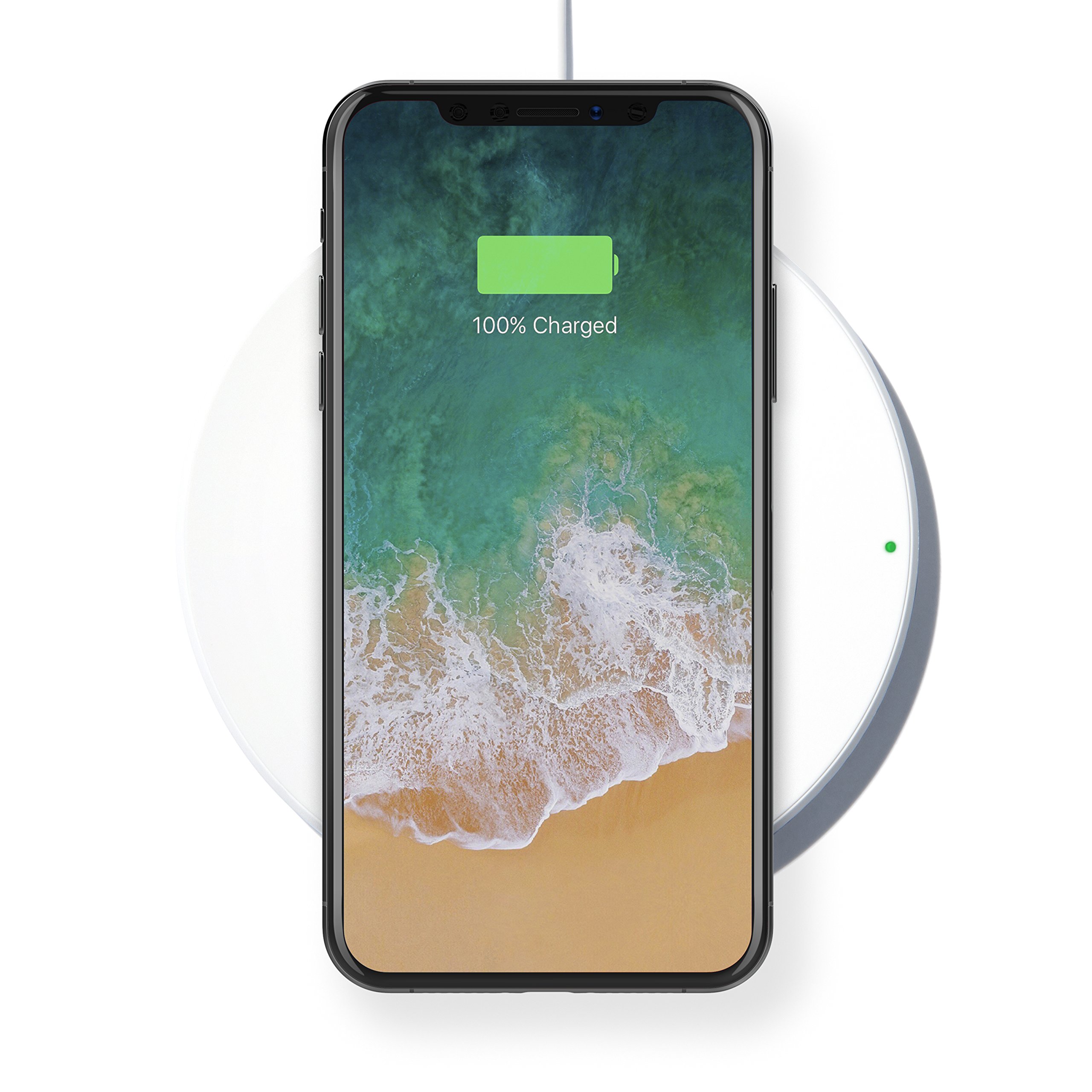 Belkin 7.5W Fast Wireless Charging Pad - Qi Certified for iPhone, Samsung Galaxy & AirPods - EU Plug (White) | Perfect for Bedside, Office & Car Charging