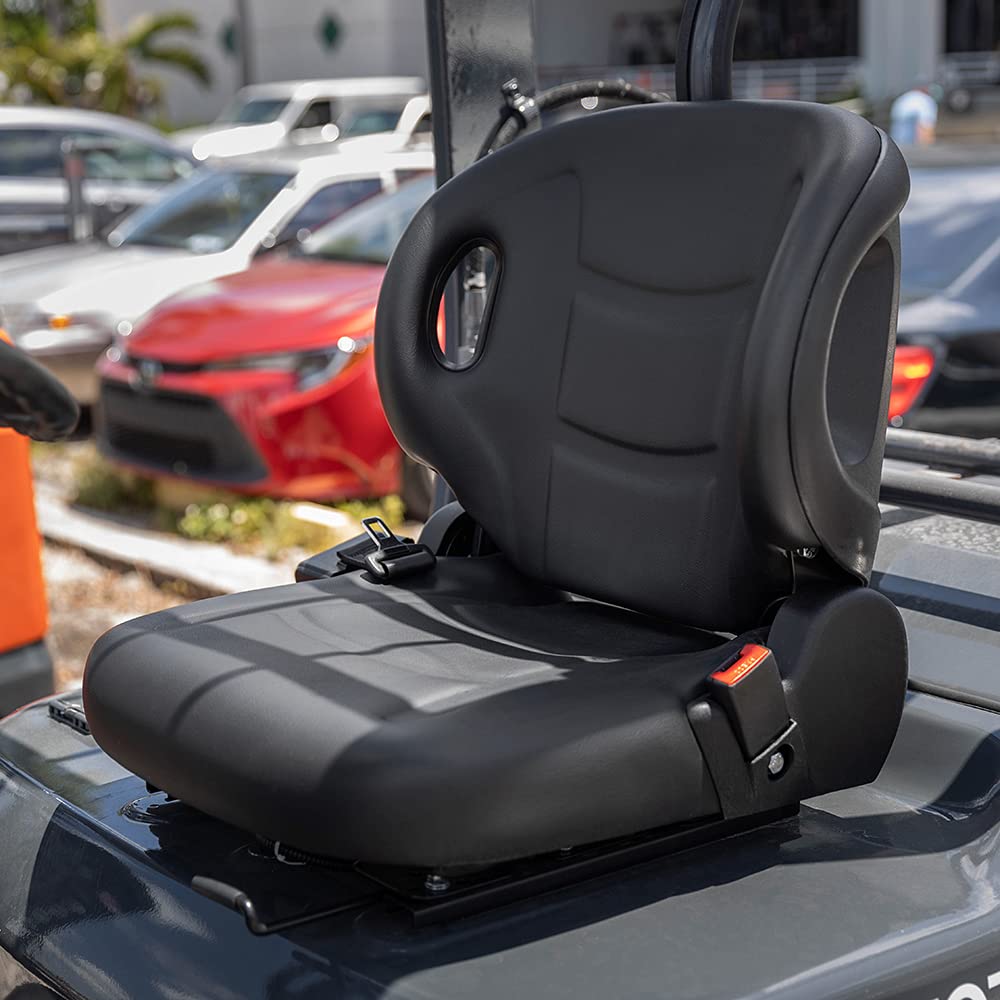 FPE Forklift Seat Vinyl with Switch BF2-1-A-L Hacus Aftermarket Replacement - Heavy Duty & Comfortable for Warehouse and Industrial Use