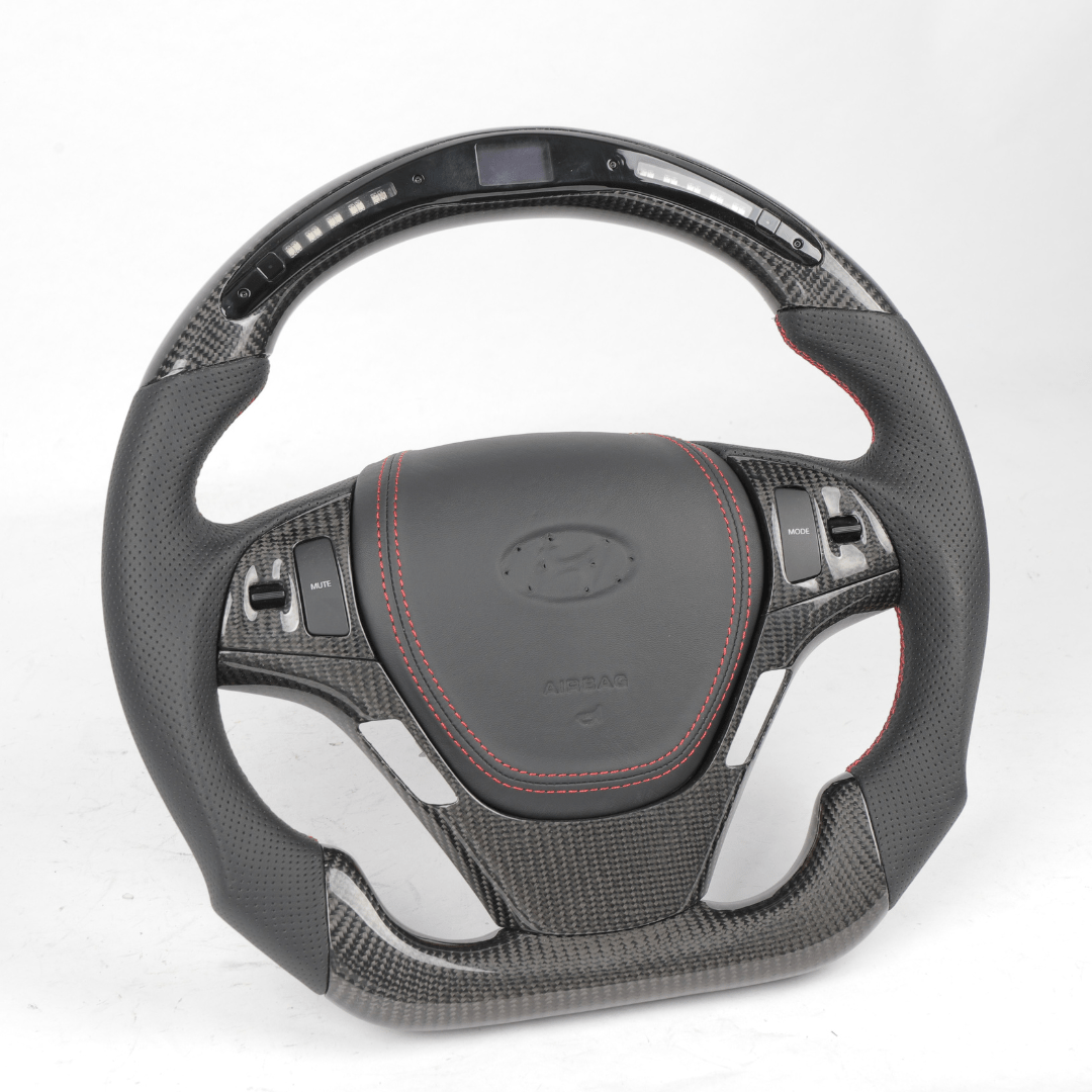 HYUNDAI Genesis (2009-2014) Custom Carbon Fiber Steering Wheel - Premium Aftermarket Upgrade for Enhanced Grip & Style | Perfect for Racing Enthusiasts & Car Modifications