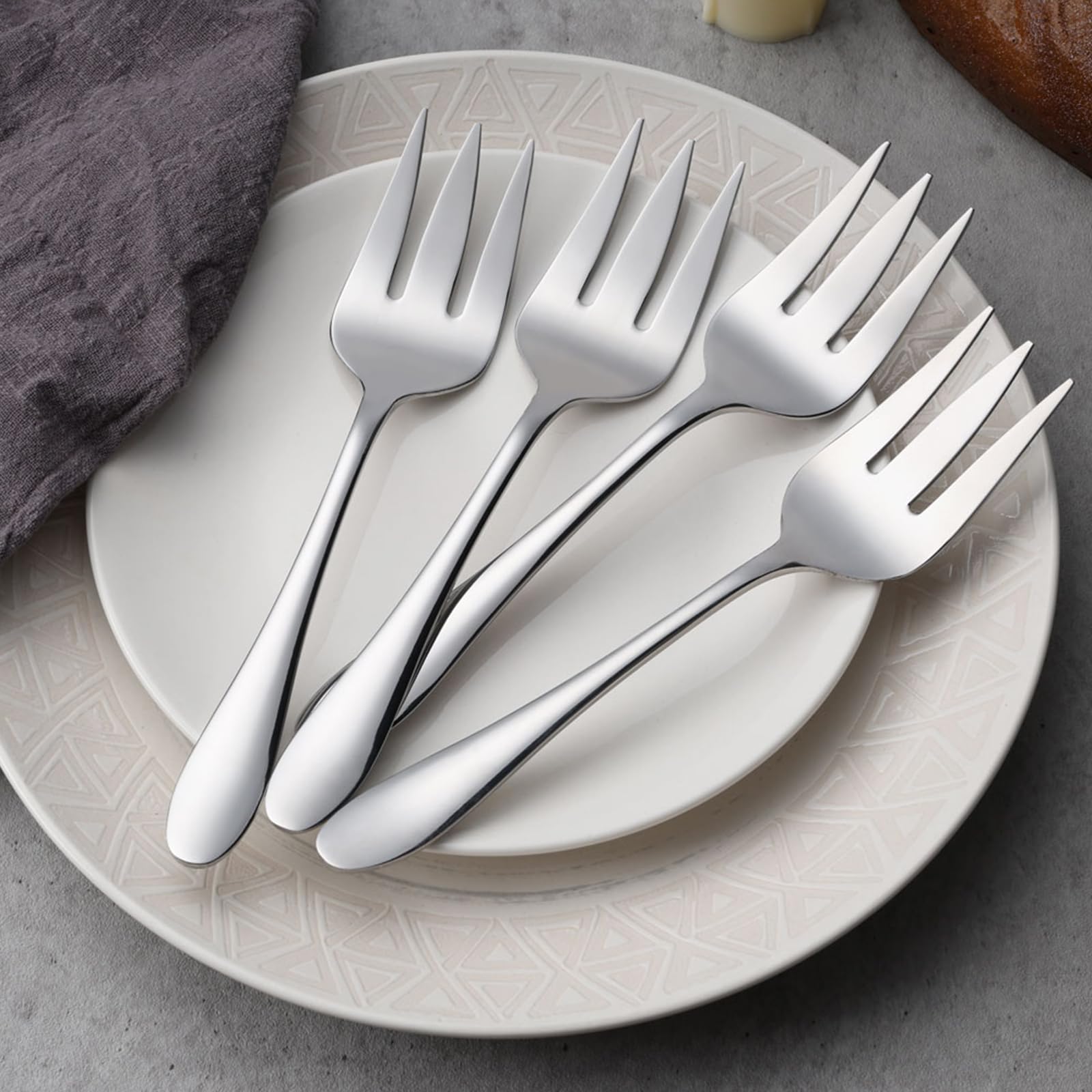 Premium Stainless Steel Serving Forks Set - 4-Piece Metal Hostess Utensils for Meat, Catering, Buffet, Party, Kitchen & Restaurant - Non-Toxic & Dishwasher Safe - Perfect for Dinner Parties, BBQ, Wedding Buffets & Professional Catering