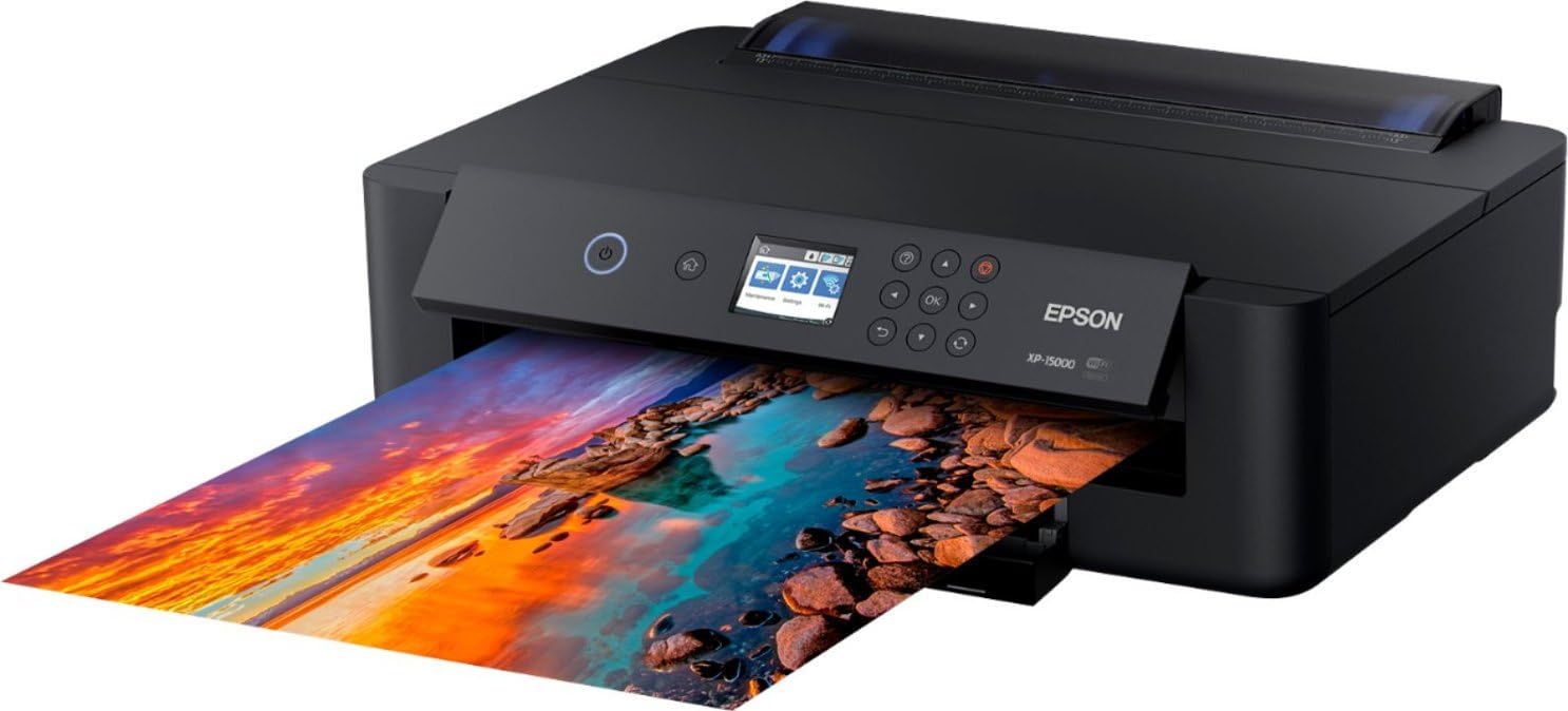 Epson Expression Photo HD XP-15000 Wireless Wide-Format Color Printer with MTC Cable - High-Quality Photo Printing for Home & Office, Compatible with Amazon Dash Replenishment (Black) | Perfect for Photographers, Artists & Small Businesses