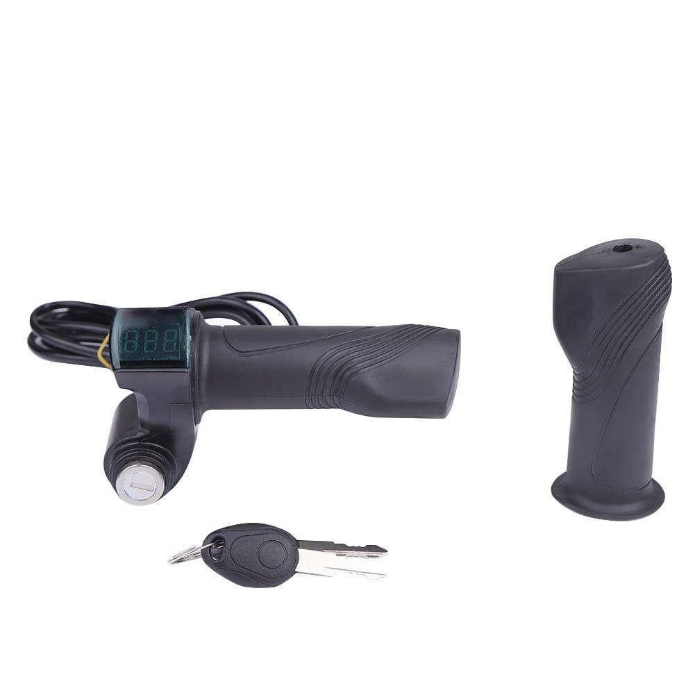 Electric Bike Throttle Grip with LED Display & Power Key Lock - Twist Throttle for E-Bike, Scooter, Motorcycle & Motorbike - Perfect for Commuting, Off-Road & Urban Riding