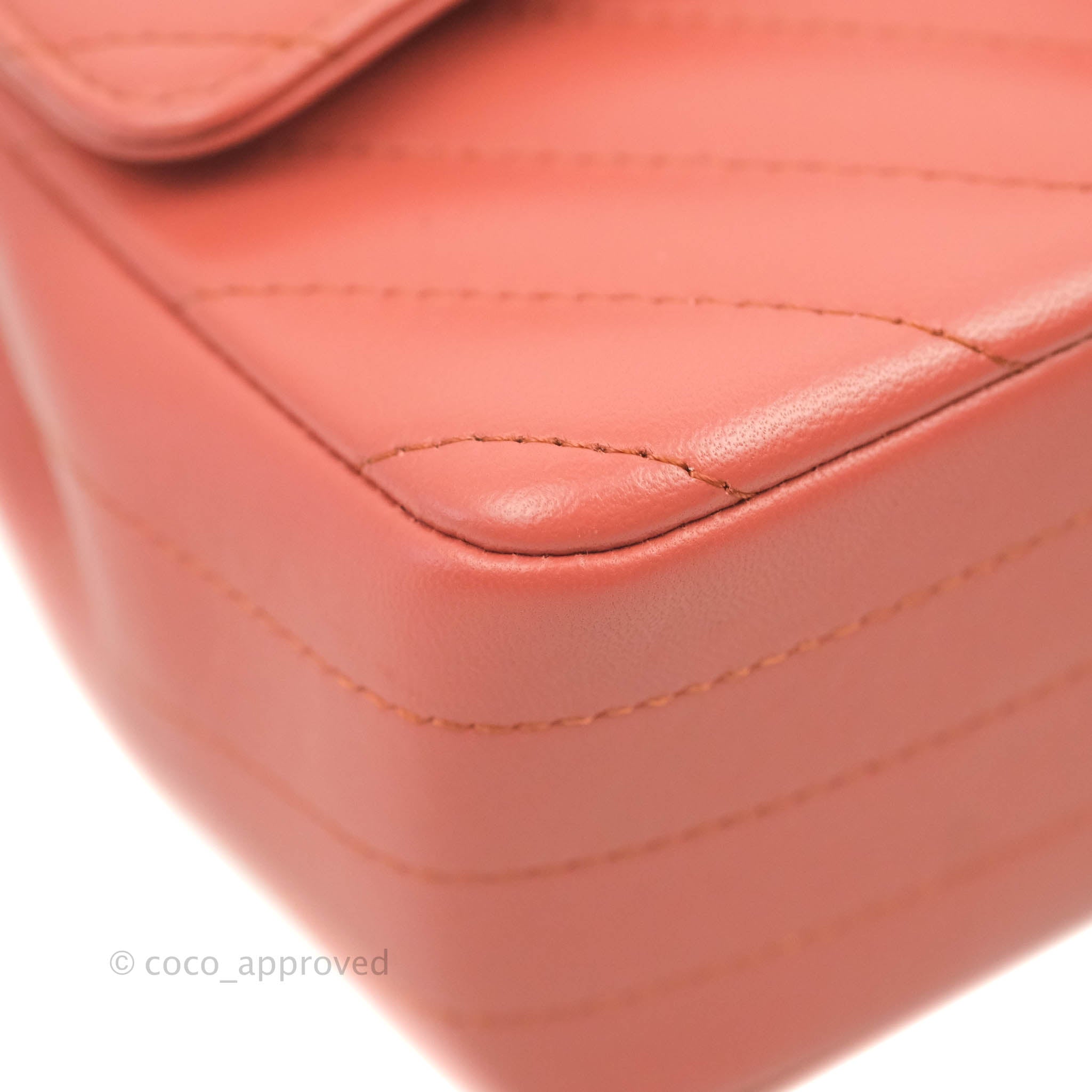 Chanel Chevron Mini Rectangular Flap Bag in Brick Red Lambskin Leather with Aged Gold Hardware - Luxury Crossbody Purse for Women, Perfect for Date Night & Special Occasions