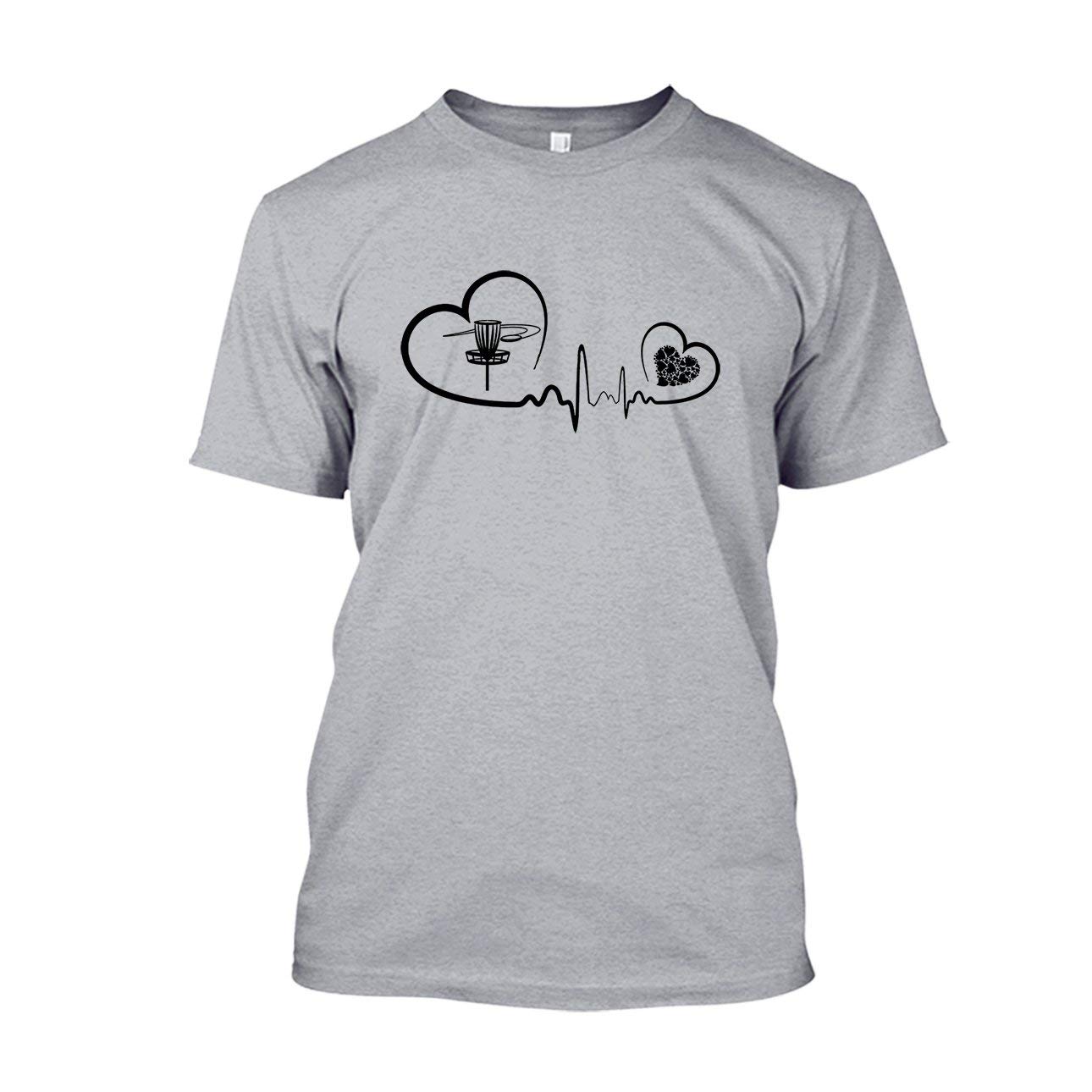 Blue Disc Golf Heartbeat T-Shirt & Long Sleeve Shirt - Comfortable Athletic Wear for Disc Golf Enthusiasts | Perfect for Tournaments, Casual Play & Outdoor Activities