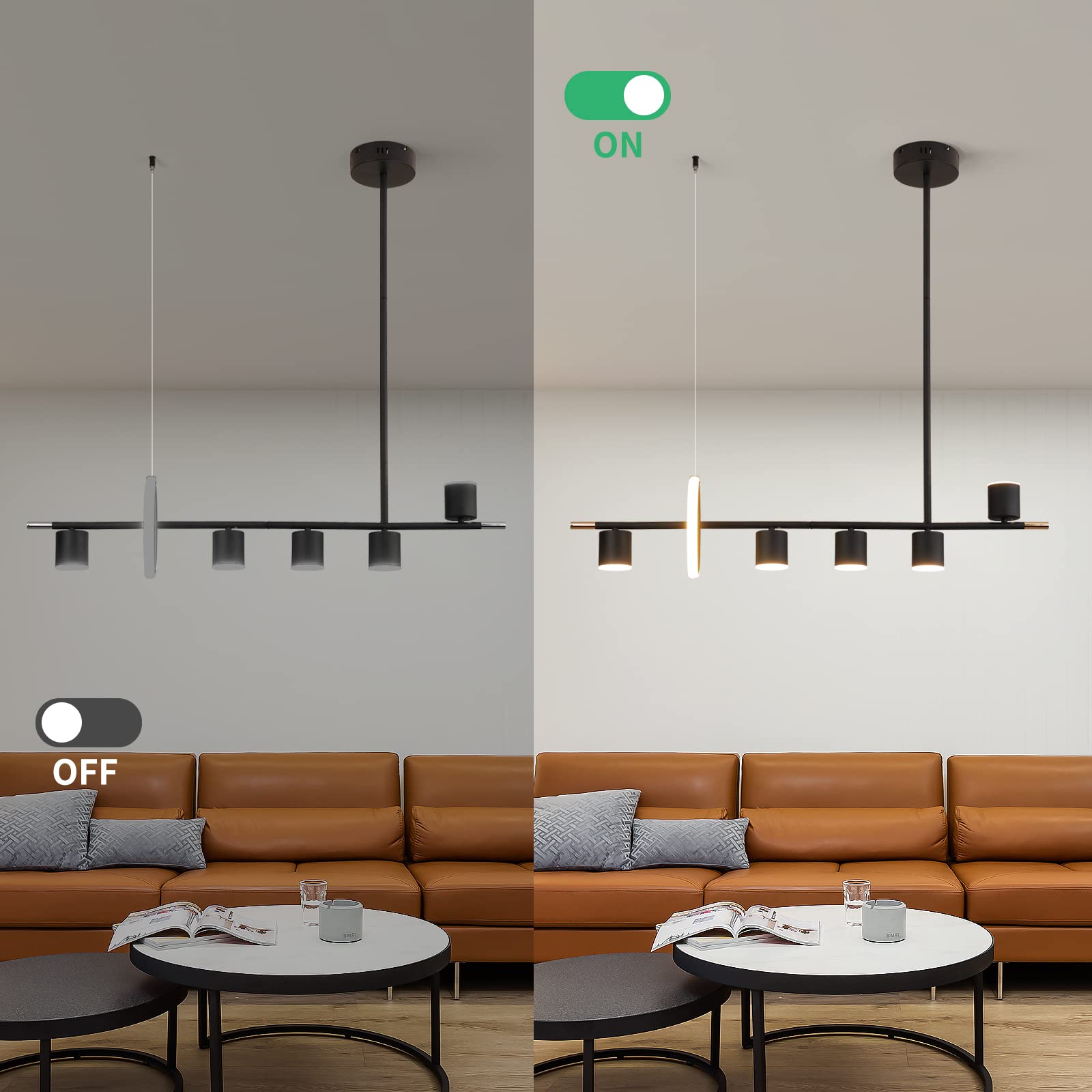 Siittoo Modern Black LED Dimmable Pendant Light - 40