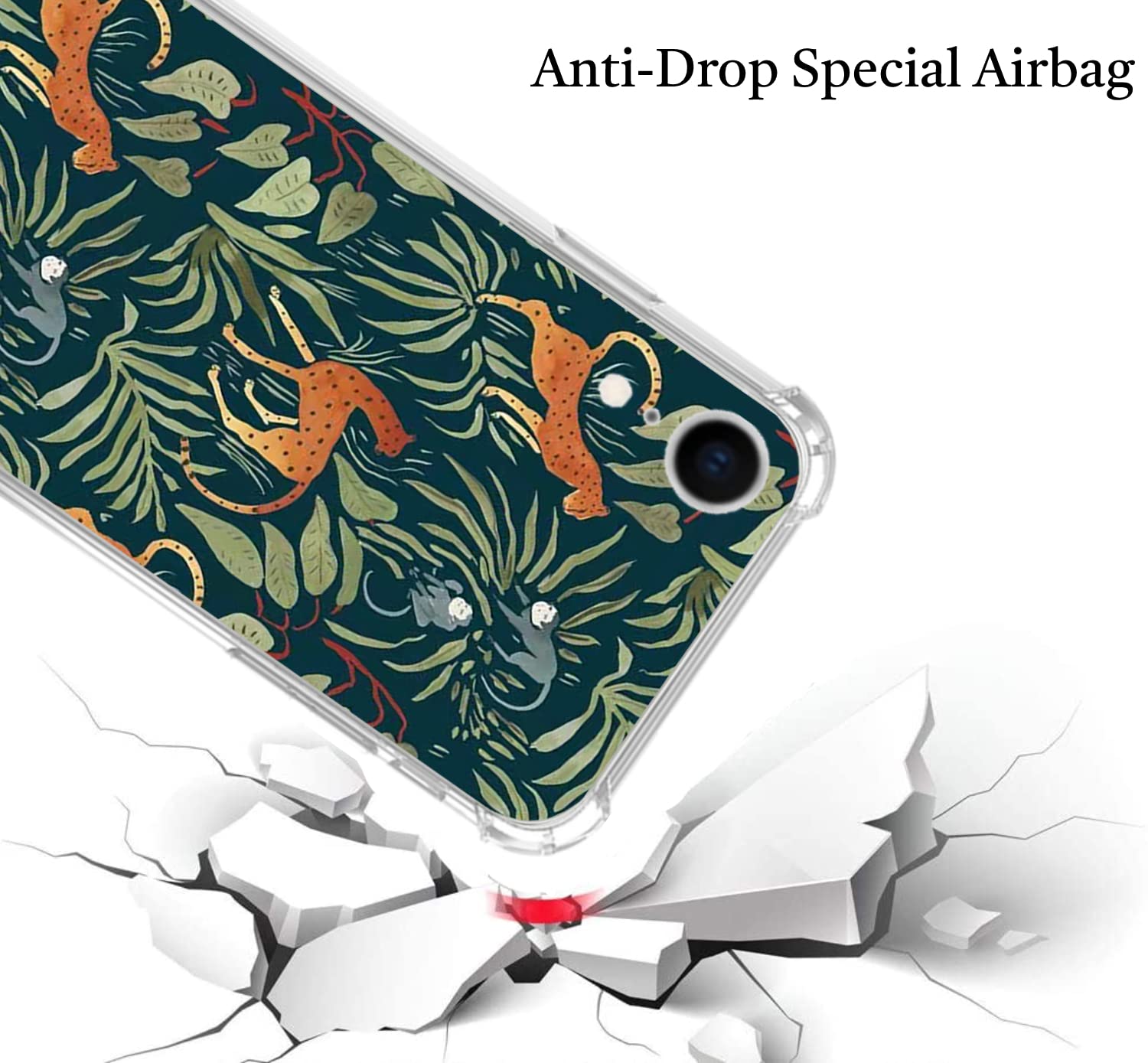 Jungle Animal iPhone XR Case - Monkey Tiger Pattern TPU Bumper Cover for Men & Women | Trendy Protective Phone Case for Daily Use, Travel & Outdoor Activities