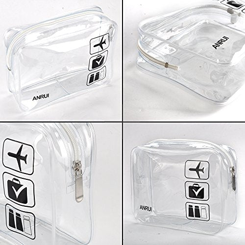 (3 Pack) TSA Approved Clear Toiletry Bag for Travel - Airline Compliant Transparent Cosmetic Organizer - Perfect for Carry-On Luggage & Airport Security