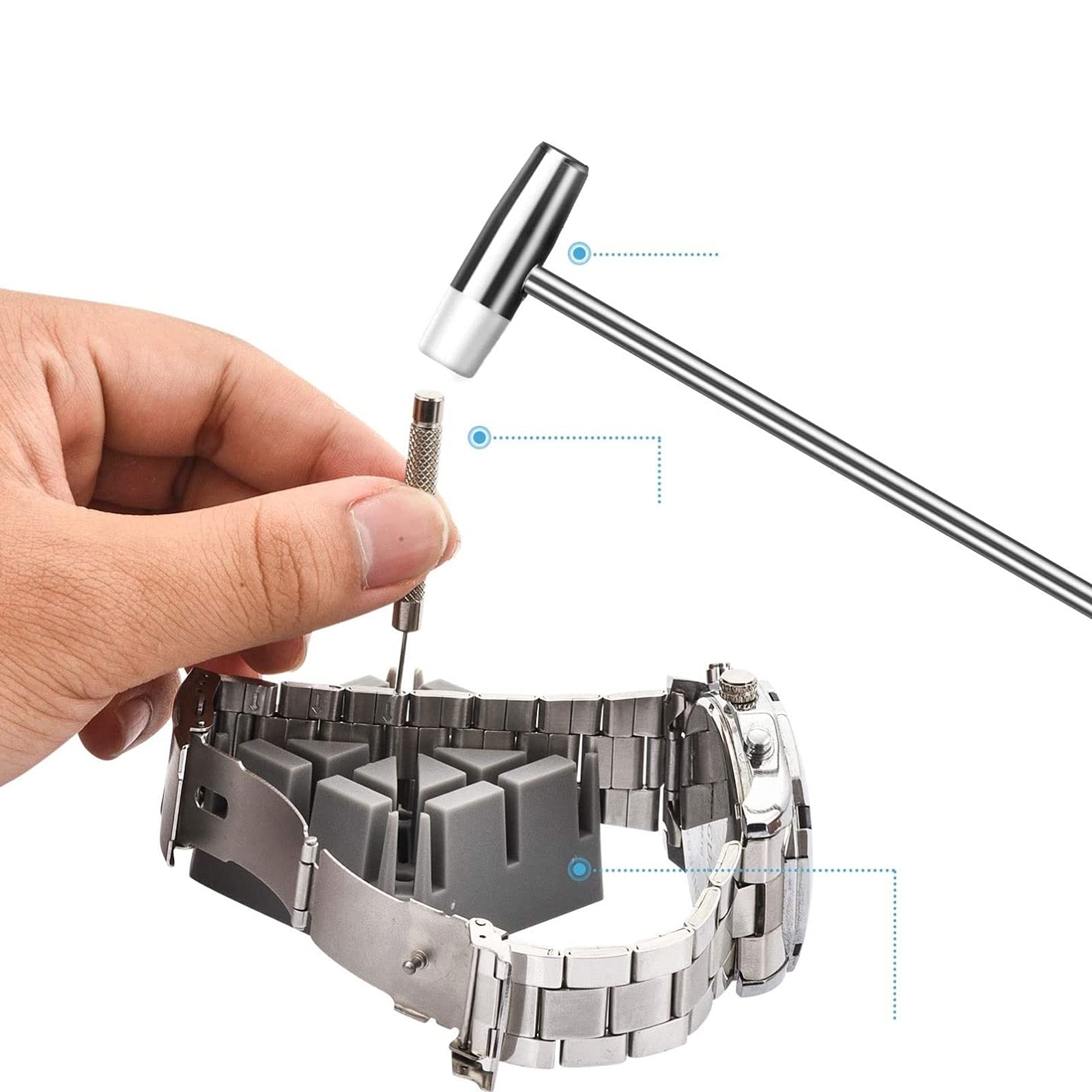 147-Piece Professional Watch Repair Tool Kit - Complete Watch Disassembly Set with Precision Tools for Watchmakers & DIY Enthusiasts | Perfect for Watch Battery Replacement, Band Adjustment & Home Repairs