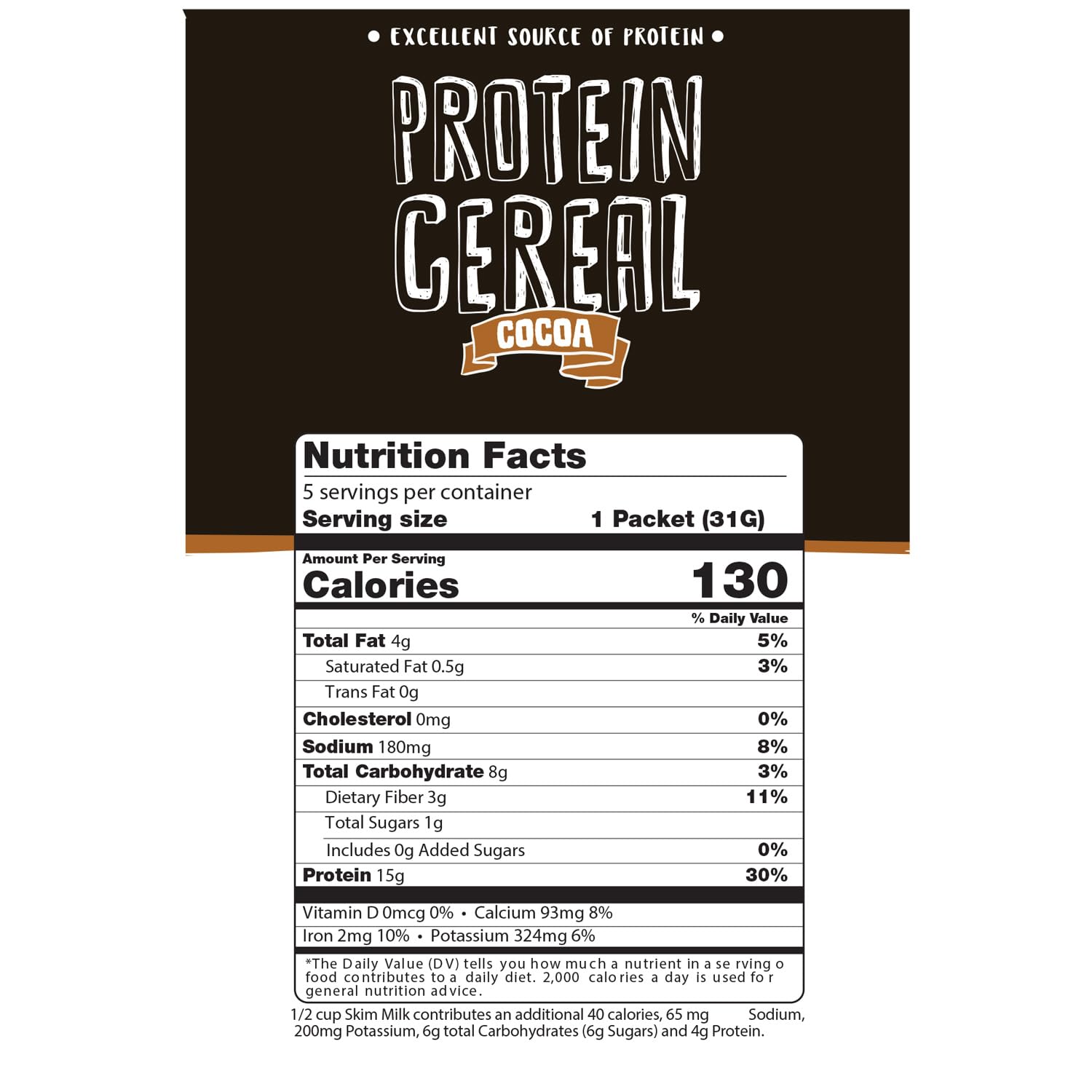 High Protein Low Carb Cereal - 15g Protein, 5g-6g Net Carbs - Keto Friendly Breakfast & Snack - Cocoa & Cinnamon Flavors (2 Pack) - Perfect for Fitness Lovers & Weight Management