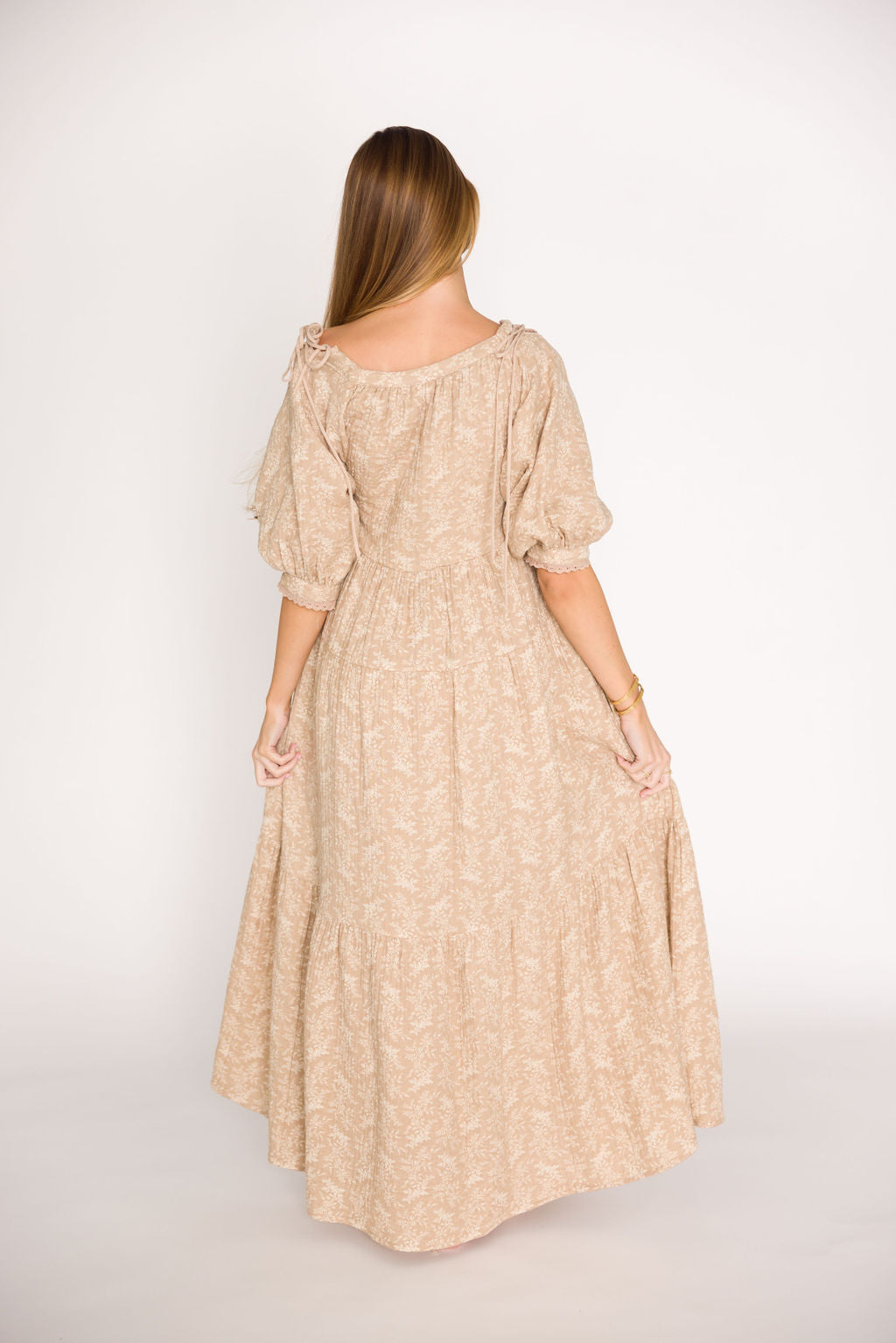 Bump Friendly 100% Cotton Maxi Dress in Mocha - Flowy Maternity Dress for Pregnancy & Nursing (XS-XL) | Perfect for Baby Showers, Beach Vacations & Summer Outings